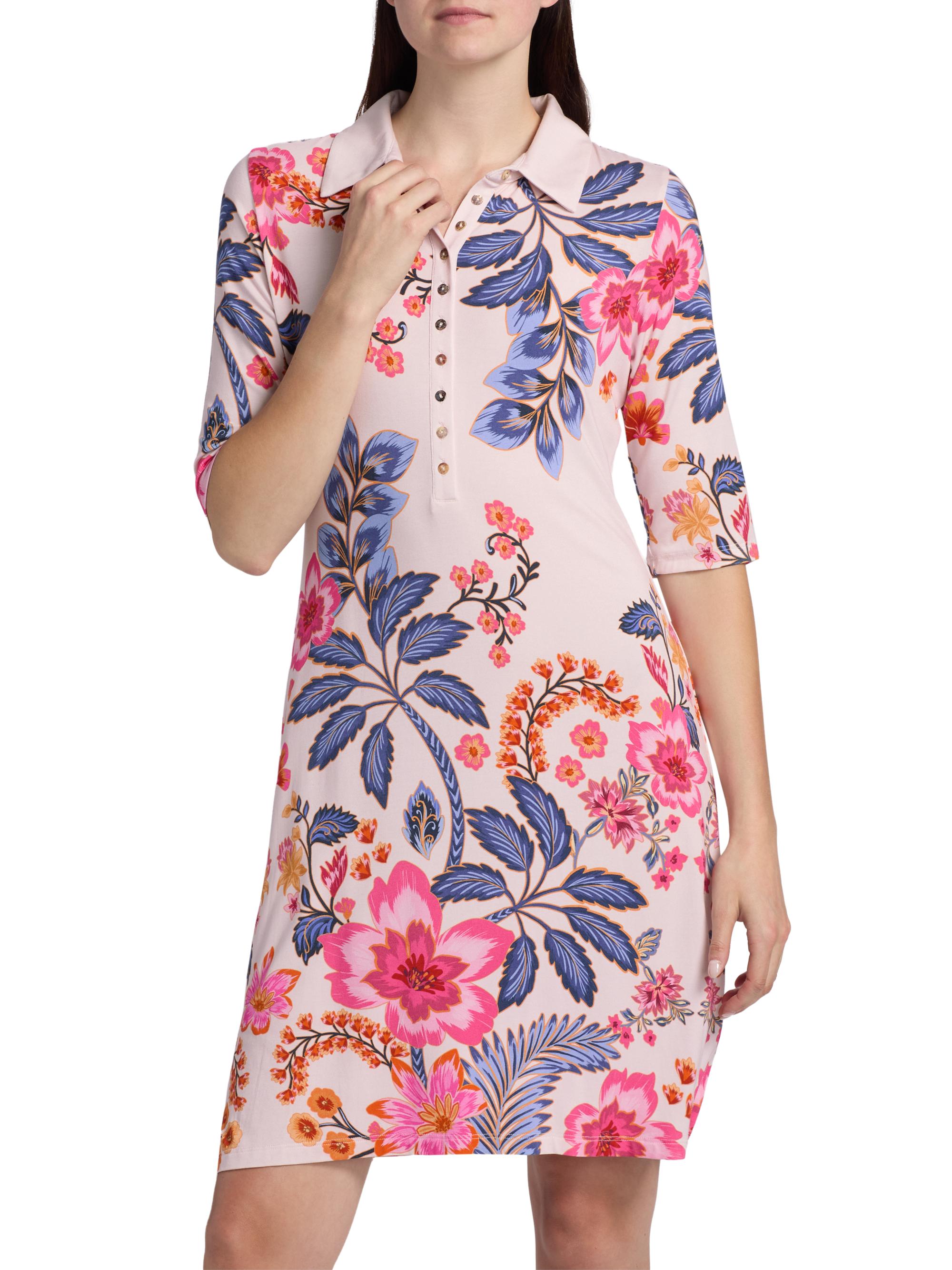 Johnny Was Women's The Janie Favorite Floral Polo Shirtdress - Lirelle | Thumbnail 3