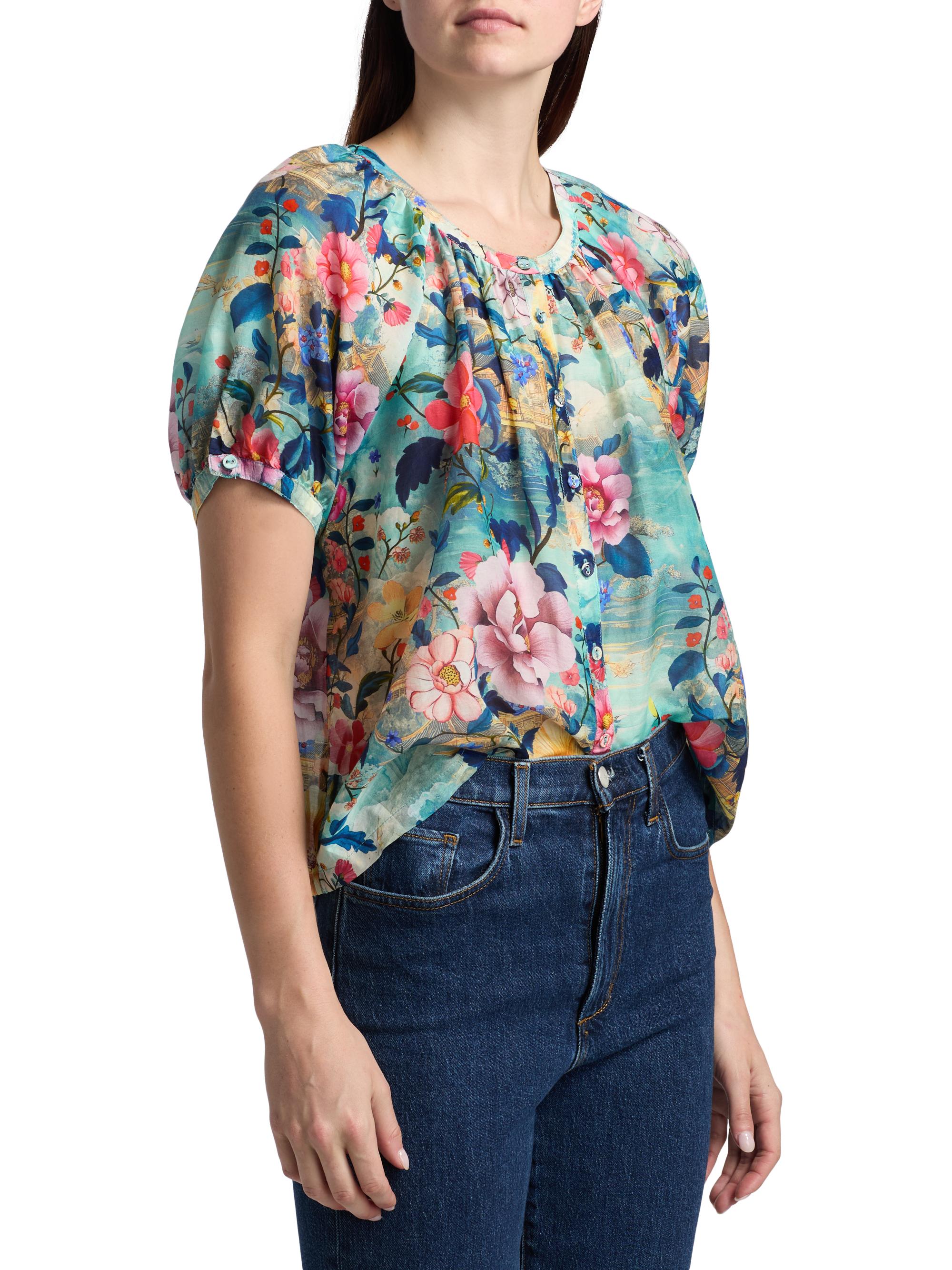 Johnny Was Avah Chemis Floral Button-Front Shirt | Saks Fifth Avenue