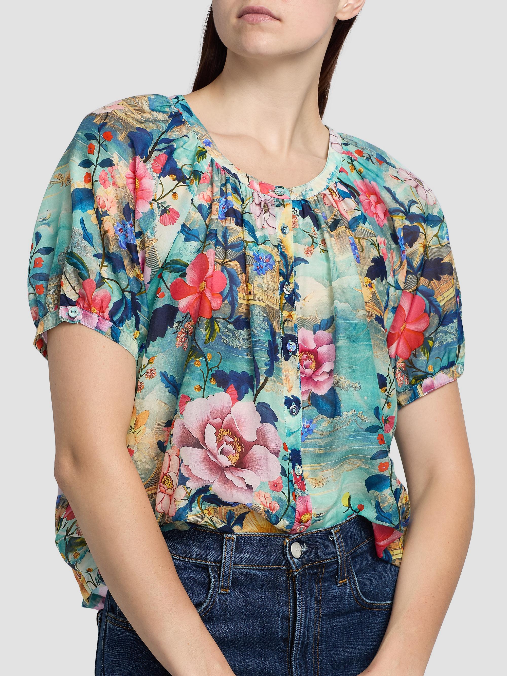 Johnny Was Avah Chemis Floral Button-Front Shirt | Saks Fifth Avenue