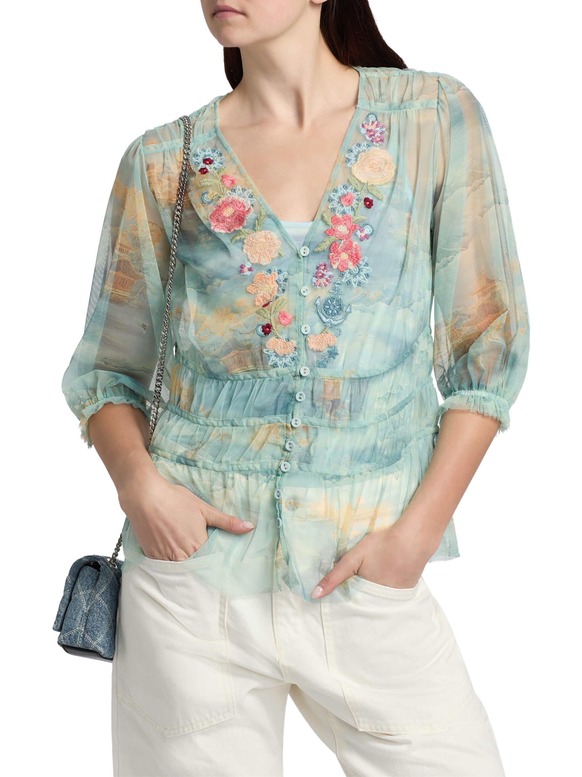 Johnny Was Women's Mazzy Enrika Ruched Blouse - Enrika | Thumbnail 3