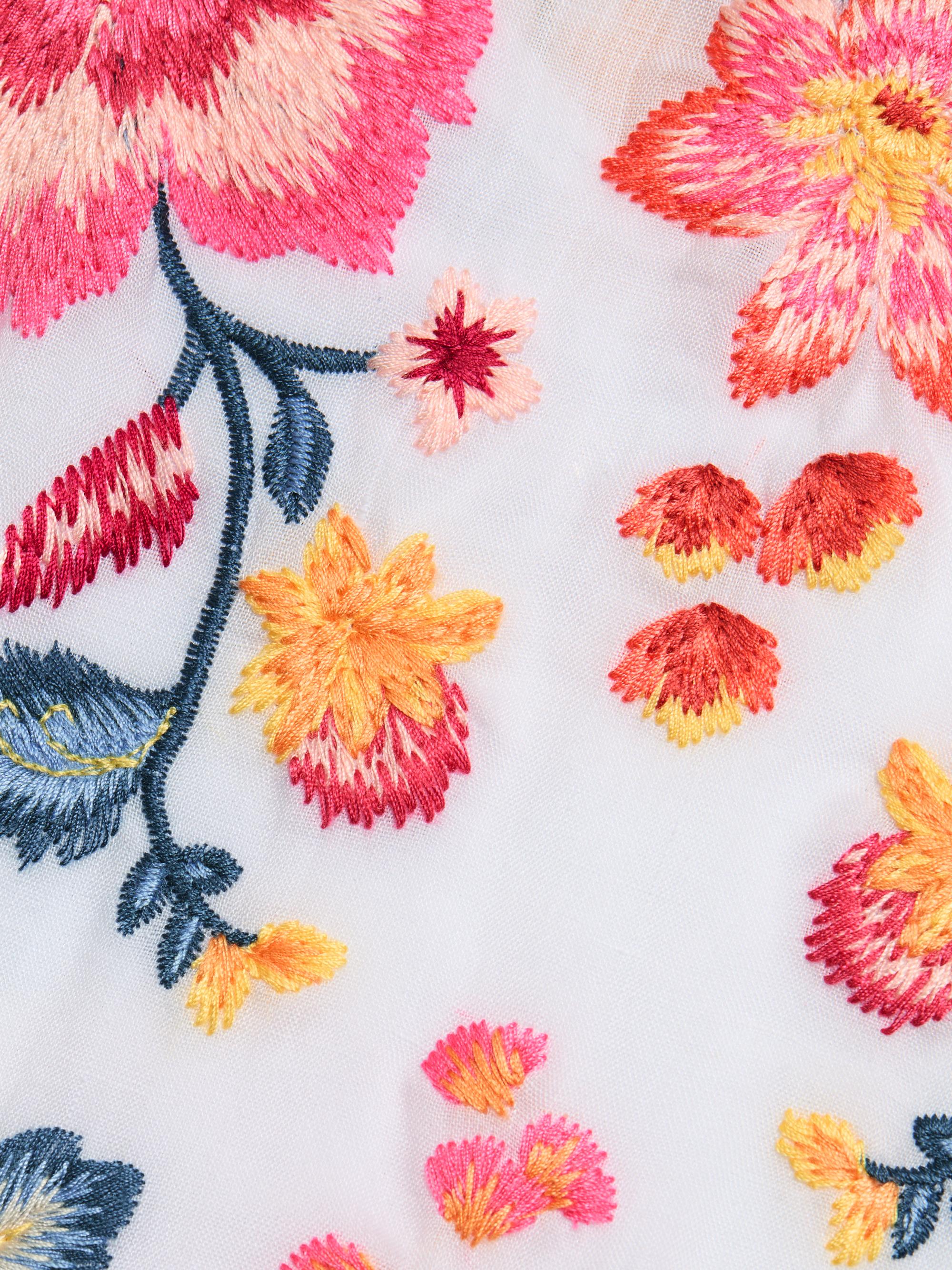 Johnny Was Women's Floral-Embroidered Shift Minidress - White | Thumbnail 7