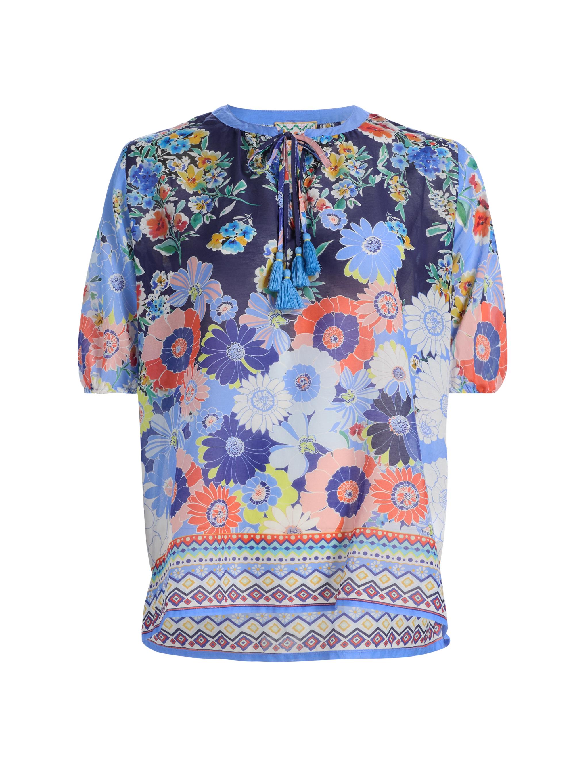 Johnny Was Women's Margot Floral Puff-Sleeve Blouse - Tiana Scarf