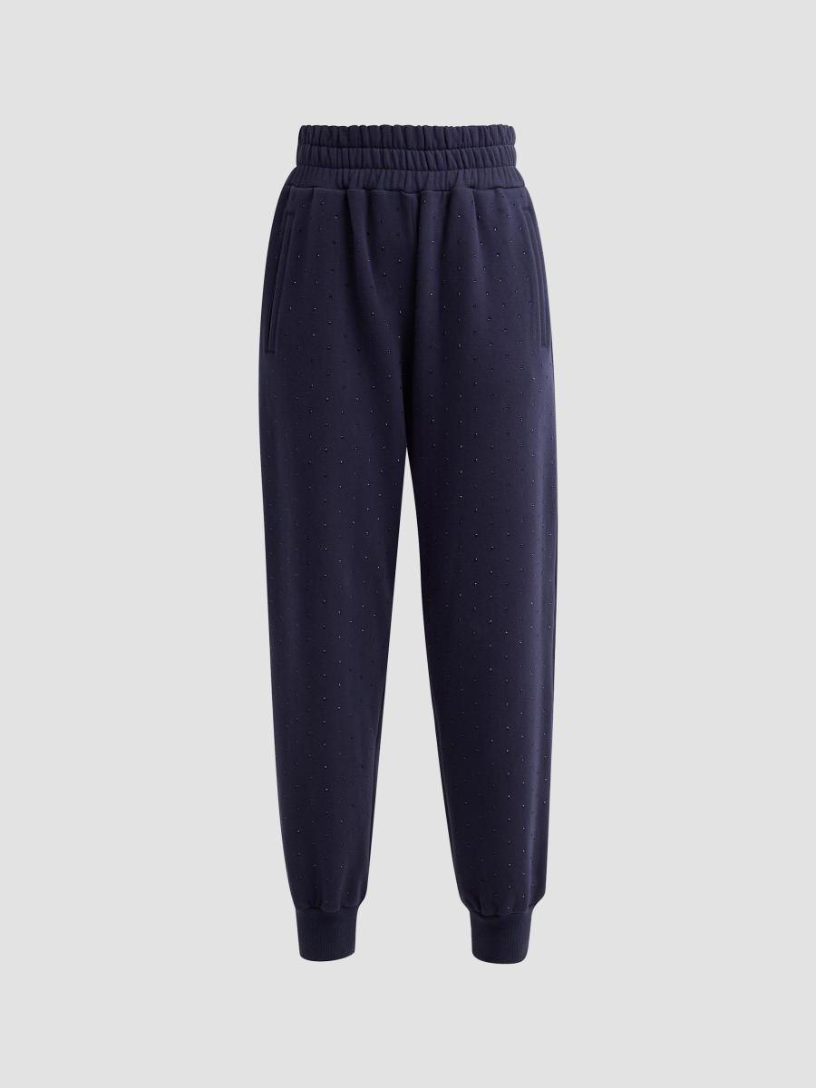 Generation Love Women's Ruel Crystal Sweatpants In Midnight Navy