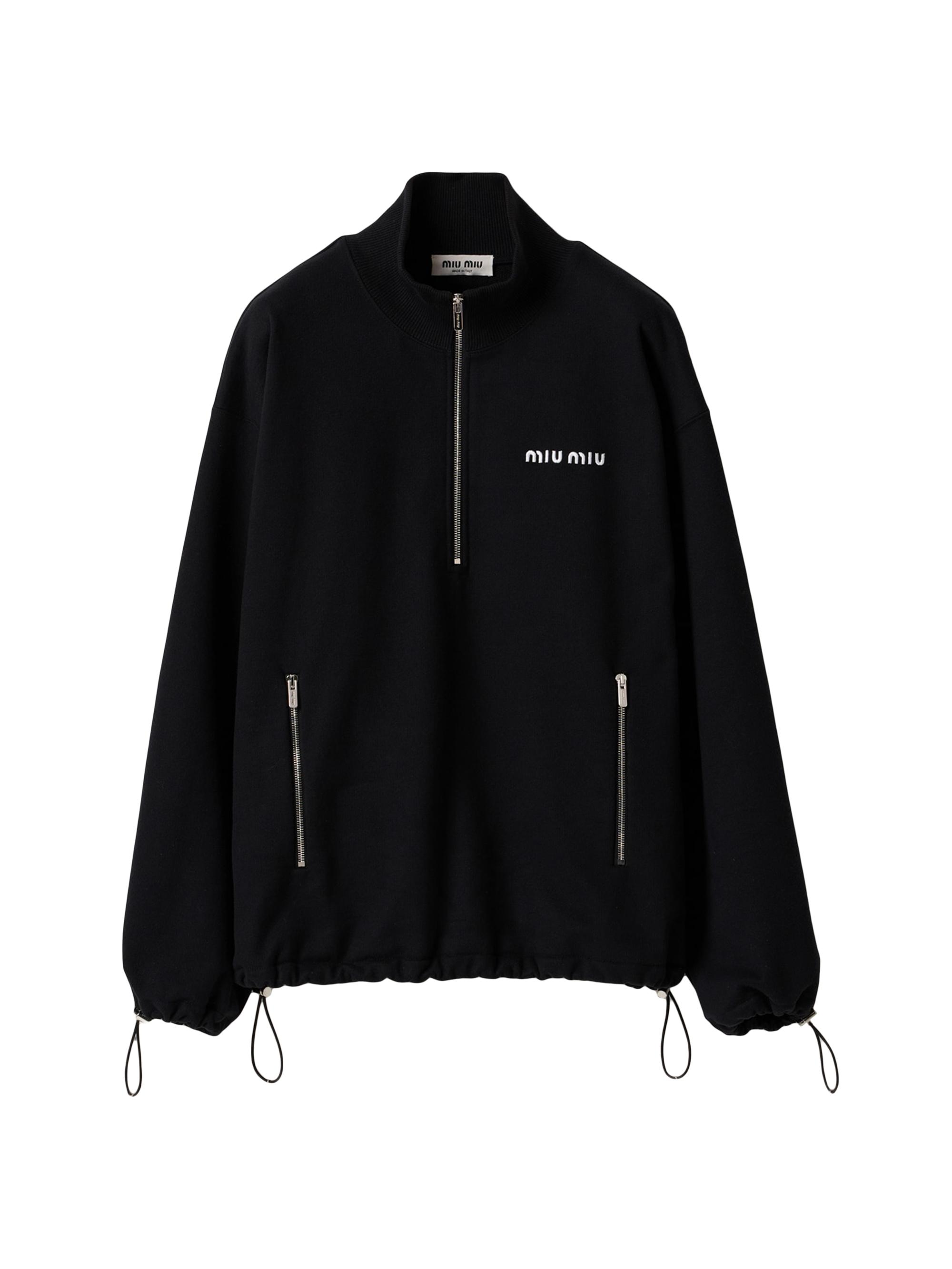 Miu Miu Cotton Fleece Zipper Hoodie | Saks Fifth Avenue