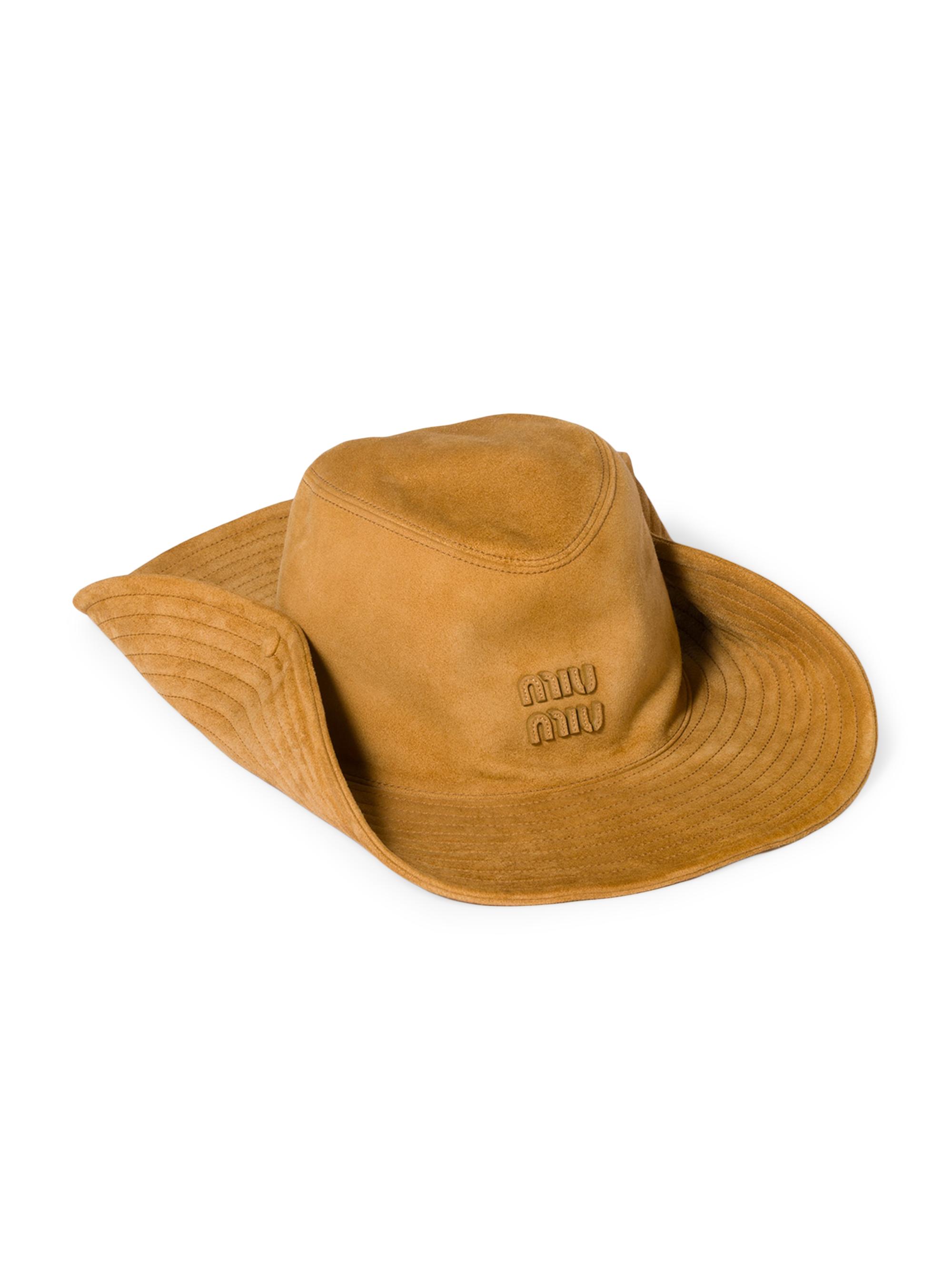 Miu Miu Women's Suede Cowboy Hat - Beige Khaki
