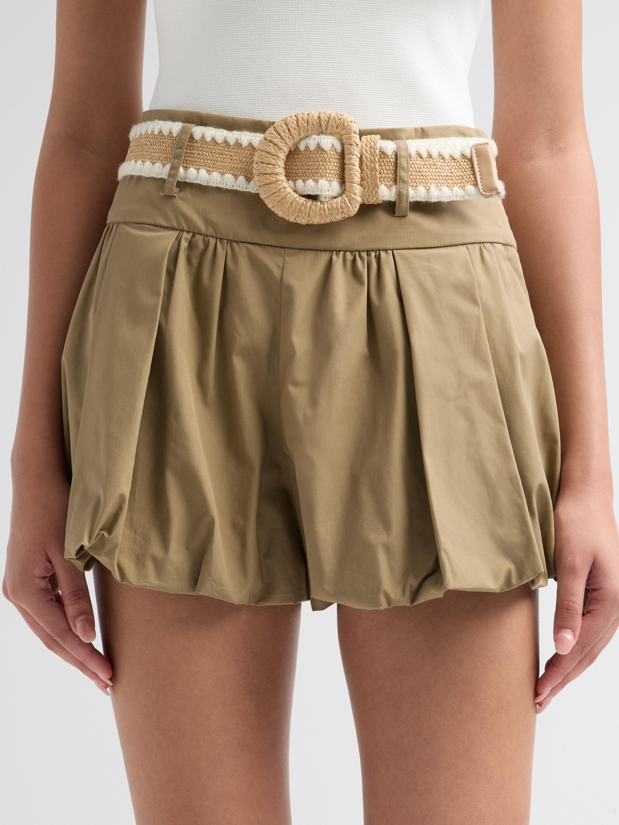 Cara Cara Women's Ray Belted Bubble Shorts - Khaki | Thumbnail 5