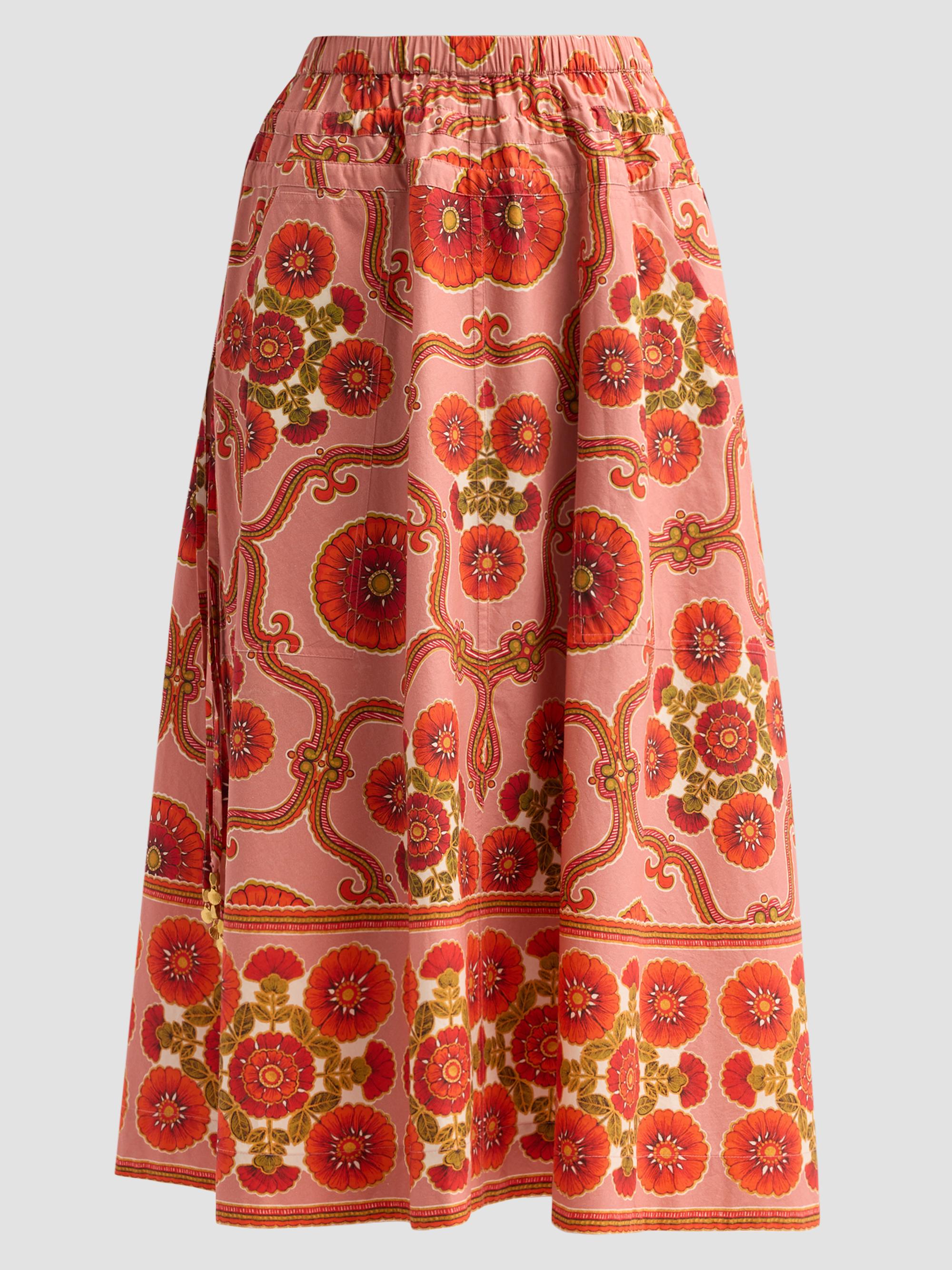 Cara Cara Women's Meret Printed Poplin Midi Skirt - Mod Floral Brick