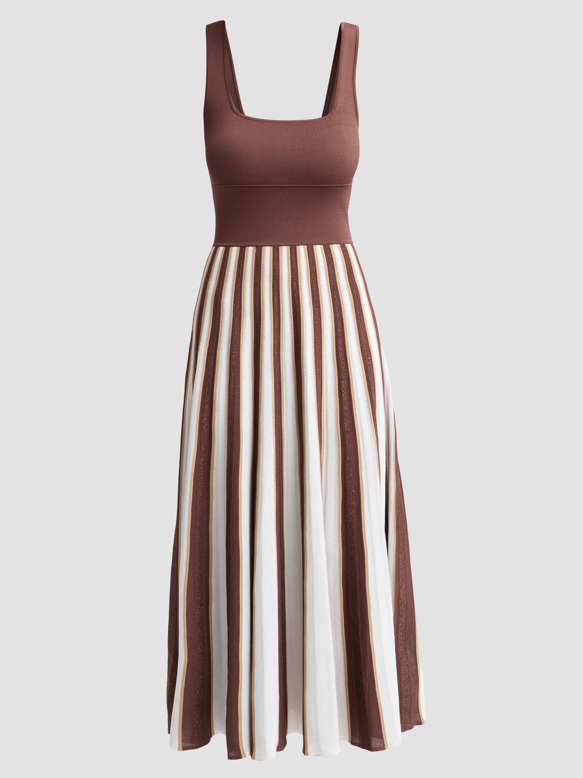 Cara Cara Women's Waverly Striped Skirt Midi Dress - Brown  Stripe