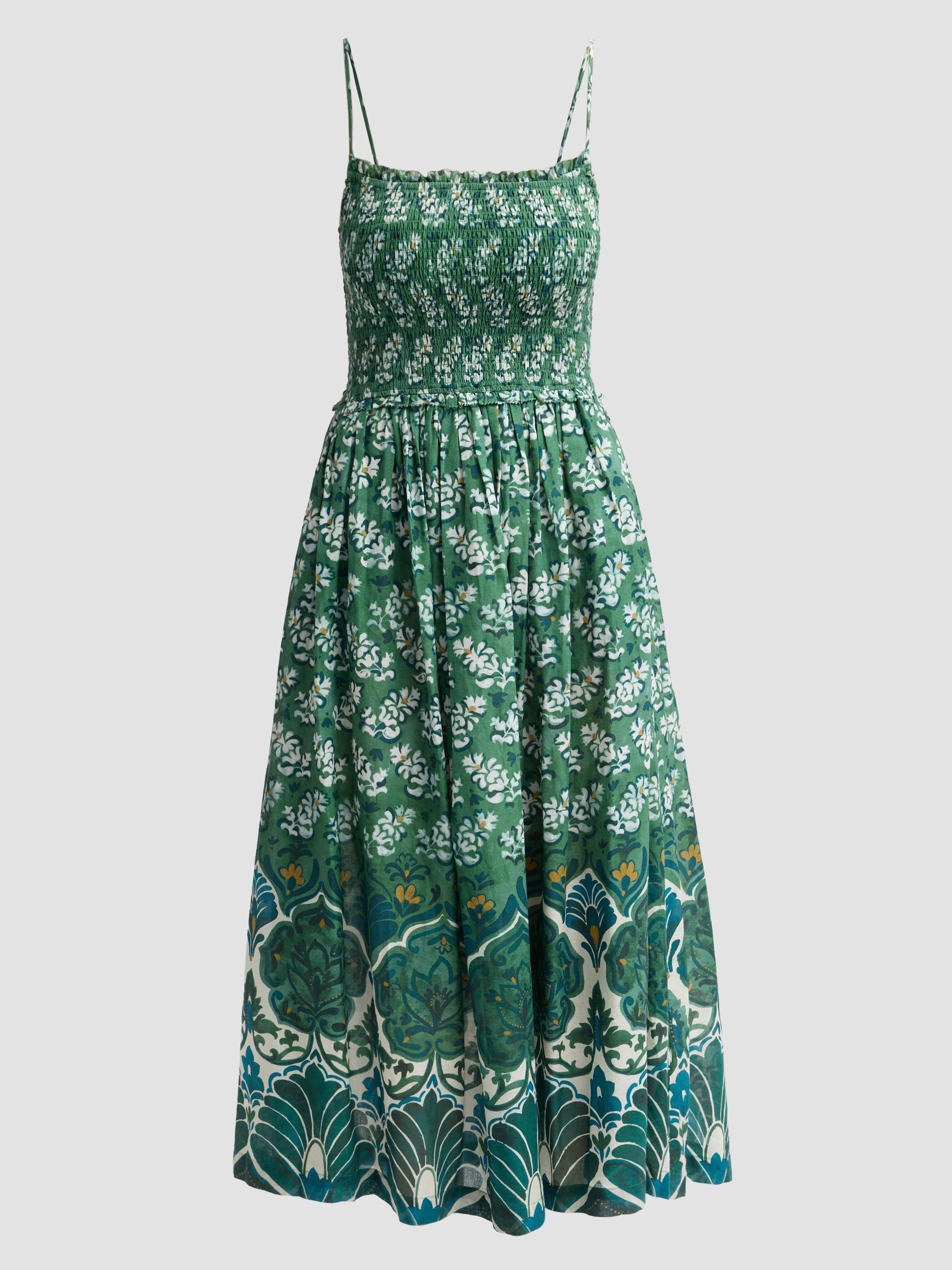 Cara Cara Women's Carmen Floral A-Line Midi Dress - Samara Green