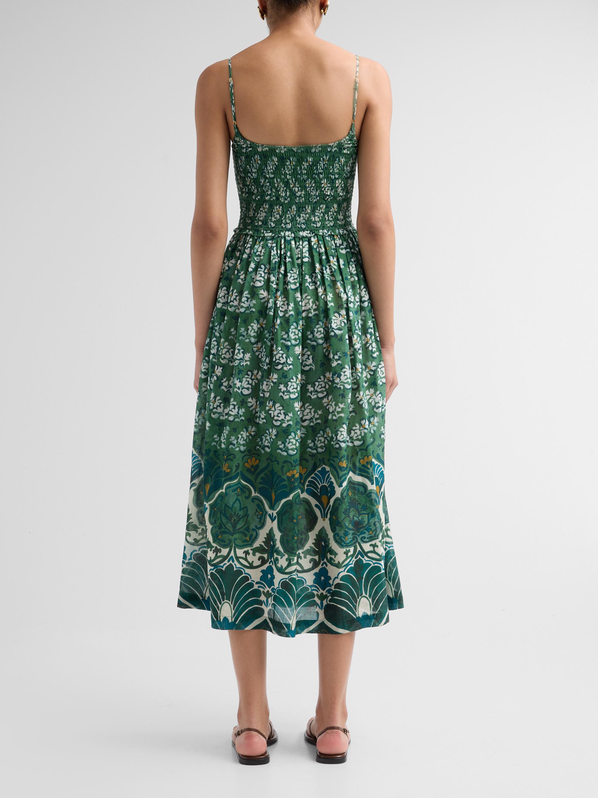 Cara Cara Women's Carmen Floral A-Line Midi Dress - Samara Green | Thumbnail 3