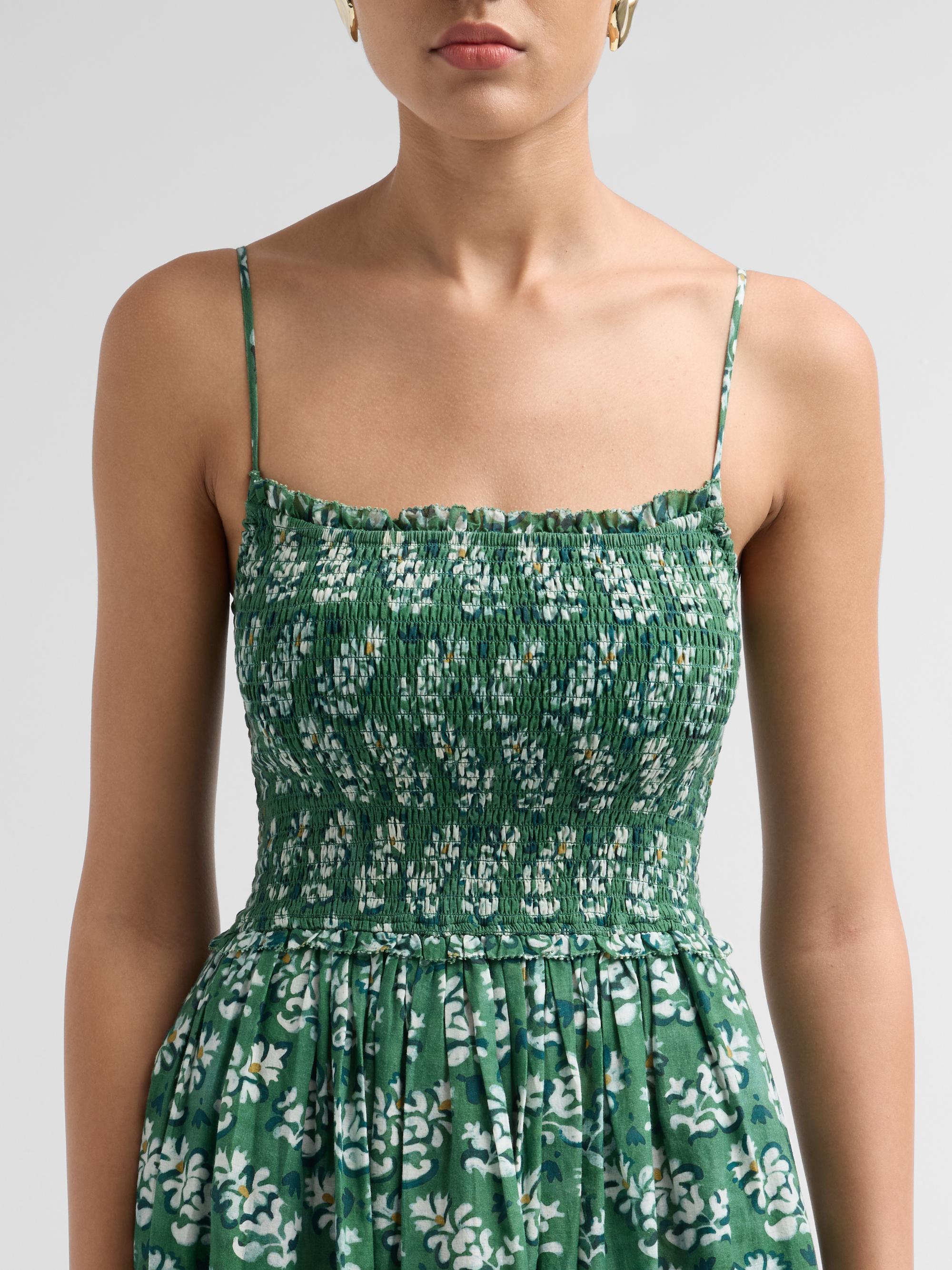 Cara Cara Women's Carmen Floral A-Line Midi Dress - Samara Green | Thumbnail 4