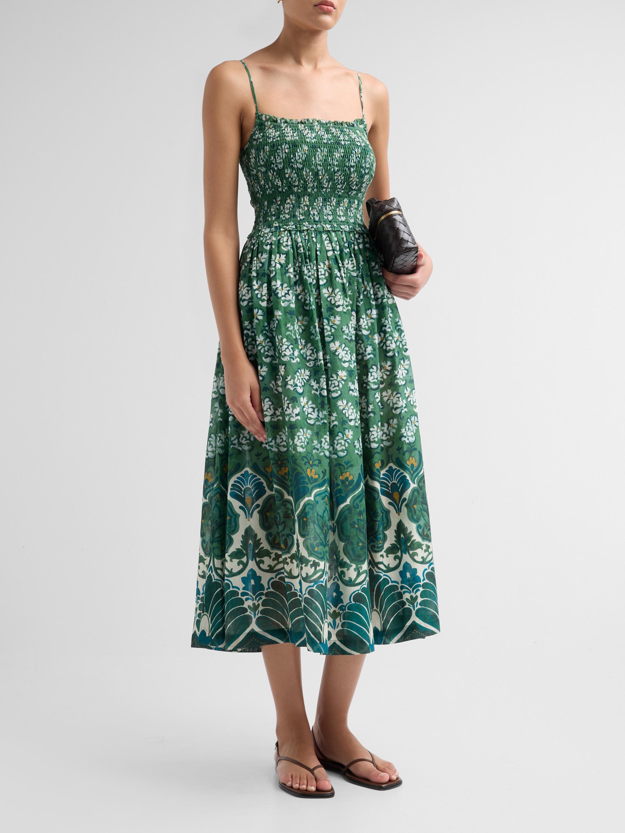 Cara Cara Women's Carmen Floral A-Line Midi Dress - Samara Green | Thumbnail 5