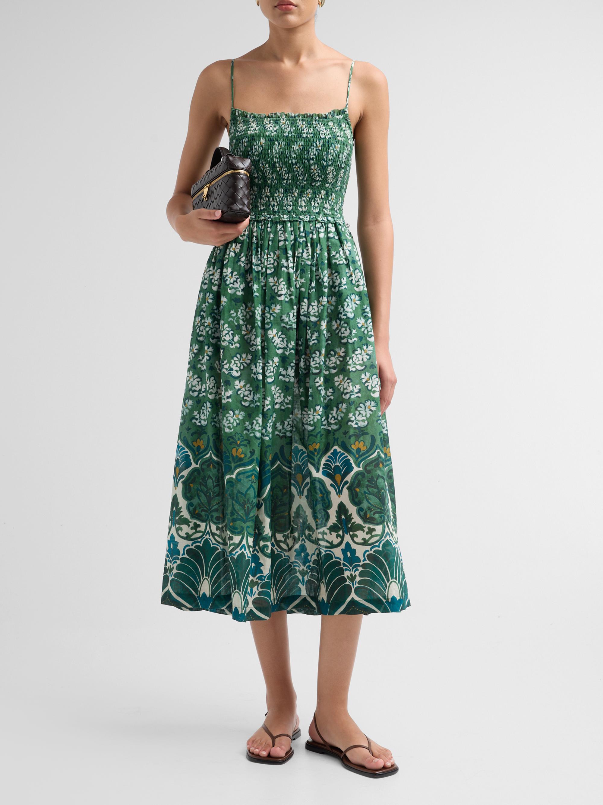 Cara Cara Women's Carmen Floral A-Line Midi Dress - Samara Green | Thumbnail 2