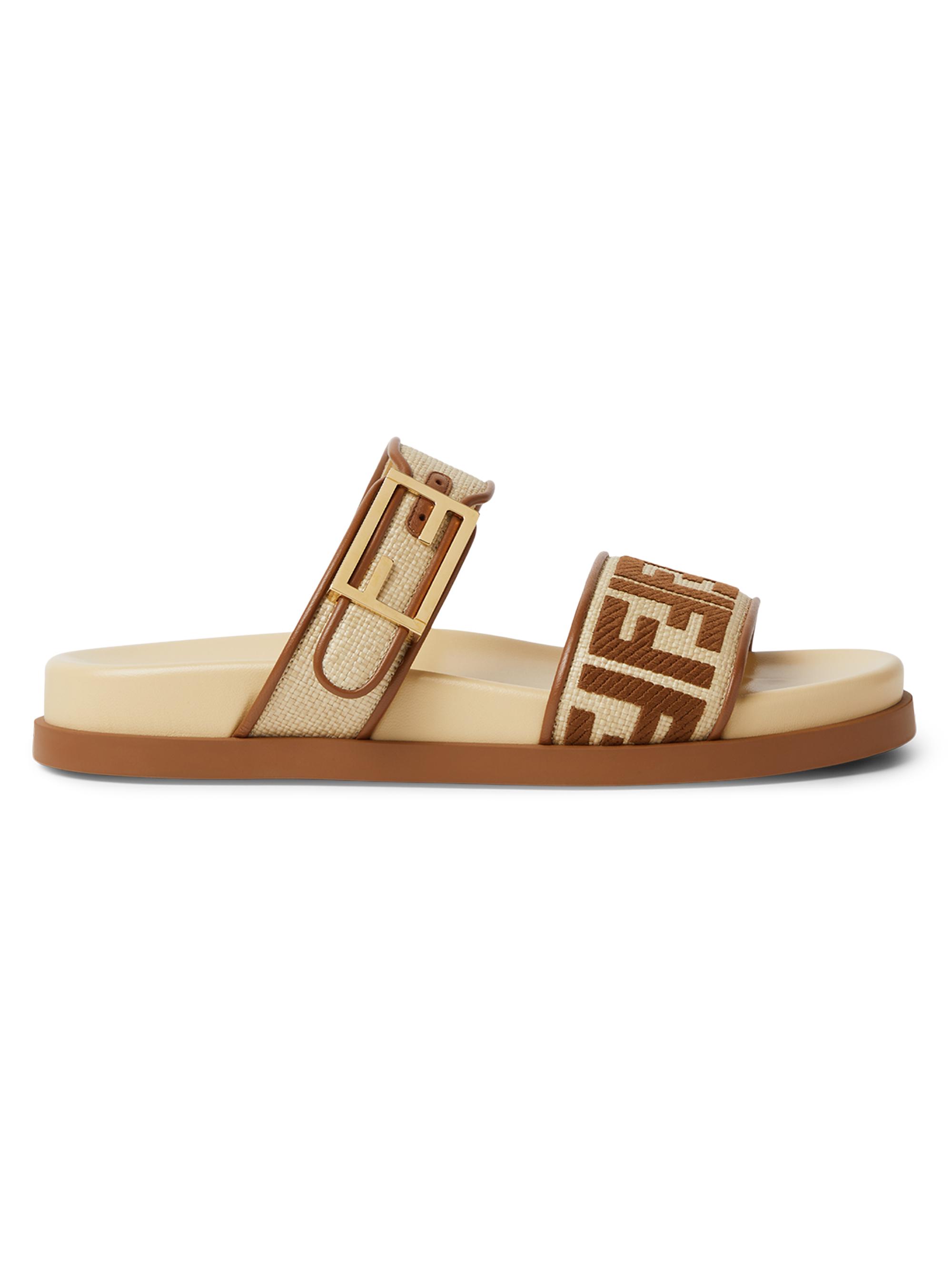 Fendi Baguette FF Leather Sandals | Saks Fifth Avenue