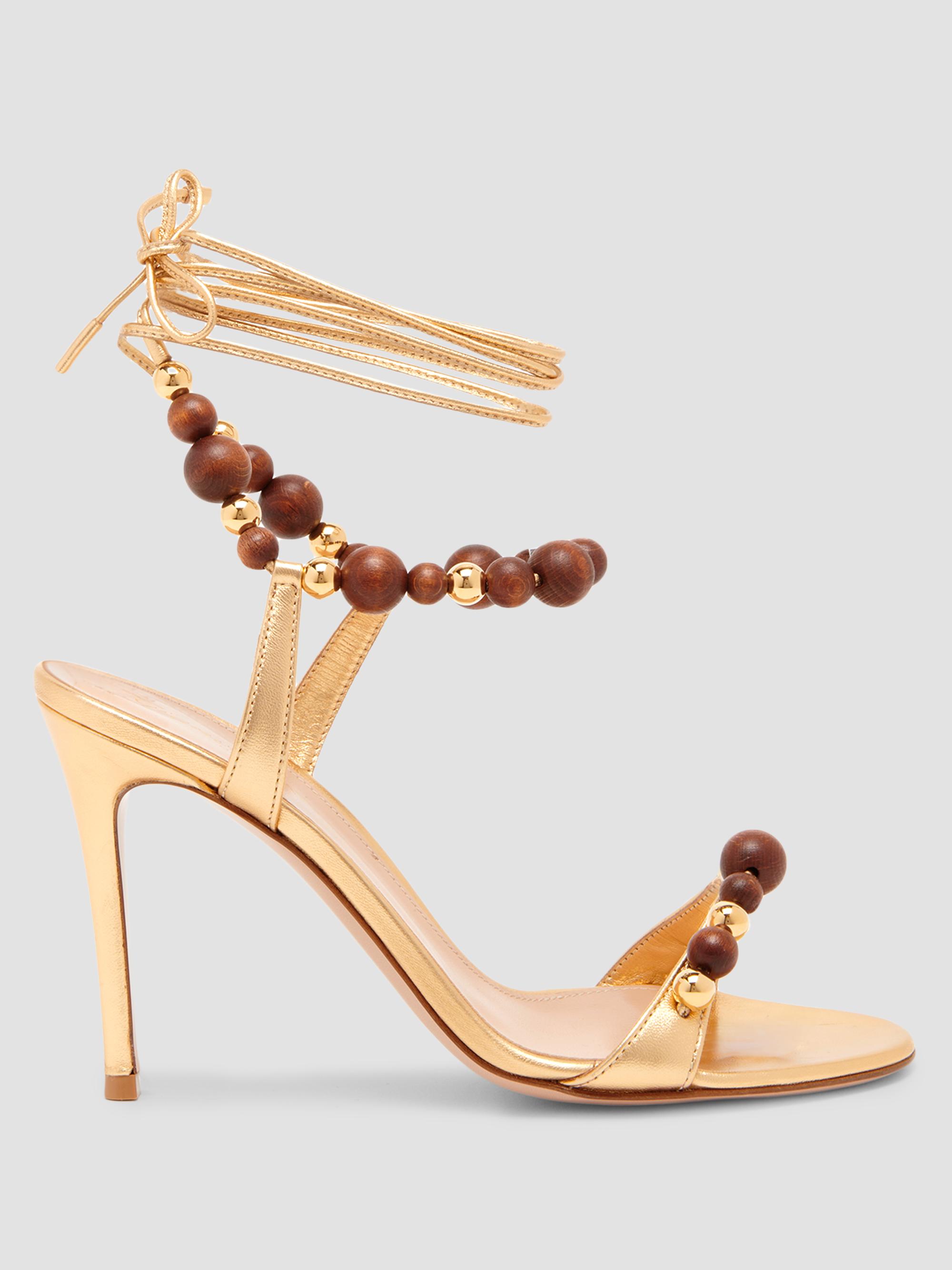 95mm Beaded Leather Sandals