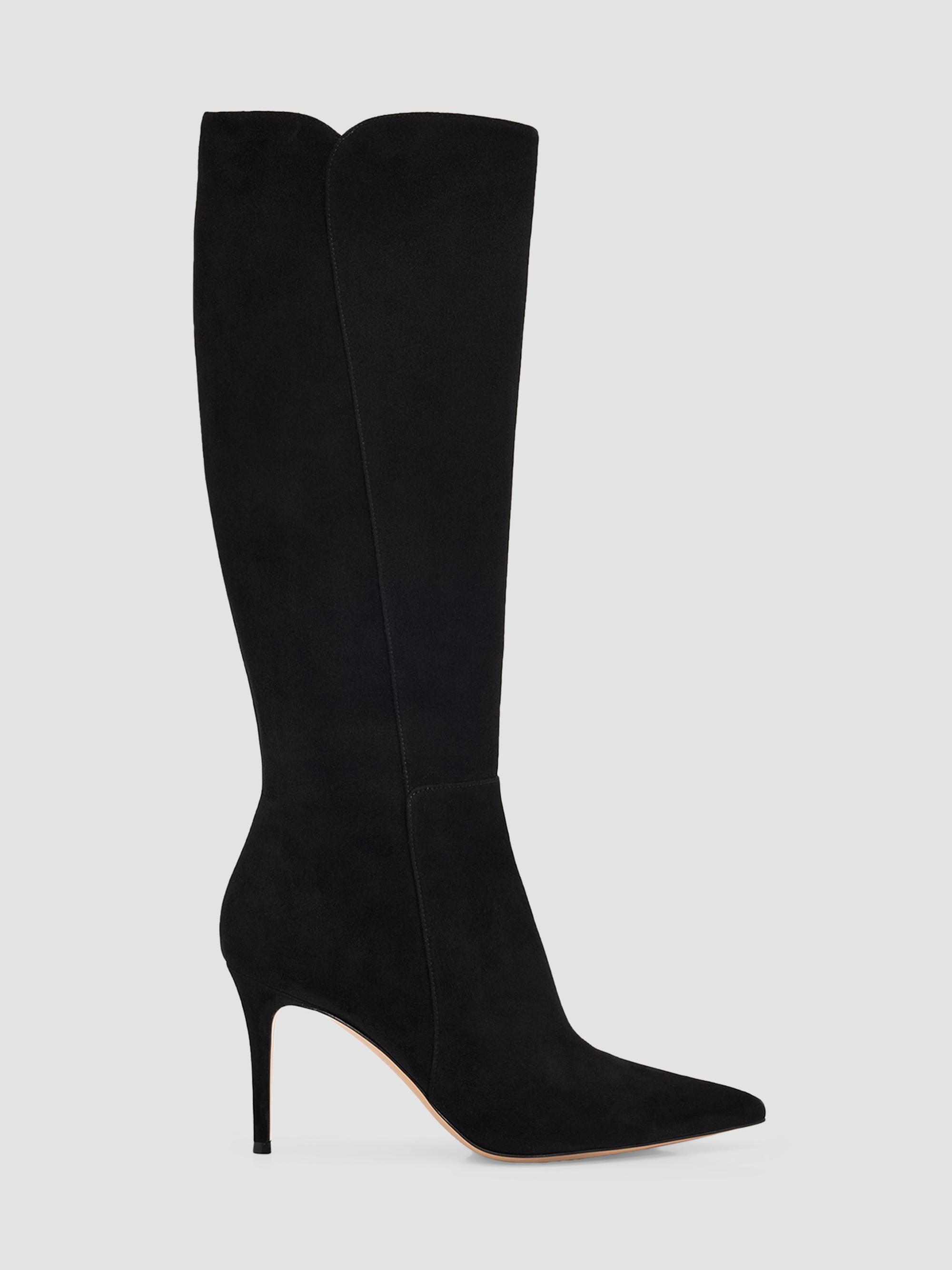 Gianvito Rossi Women's 85MM Suede Stiletto Boots - Nero Black | Thumbnail 7