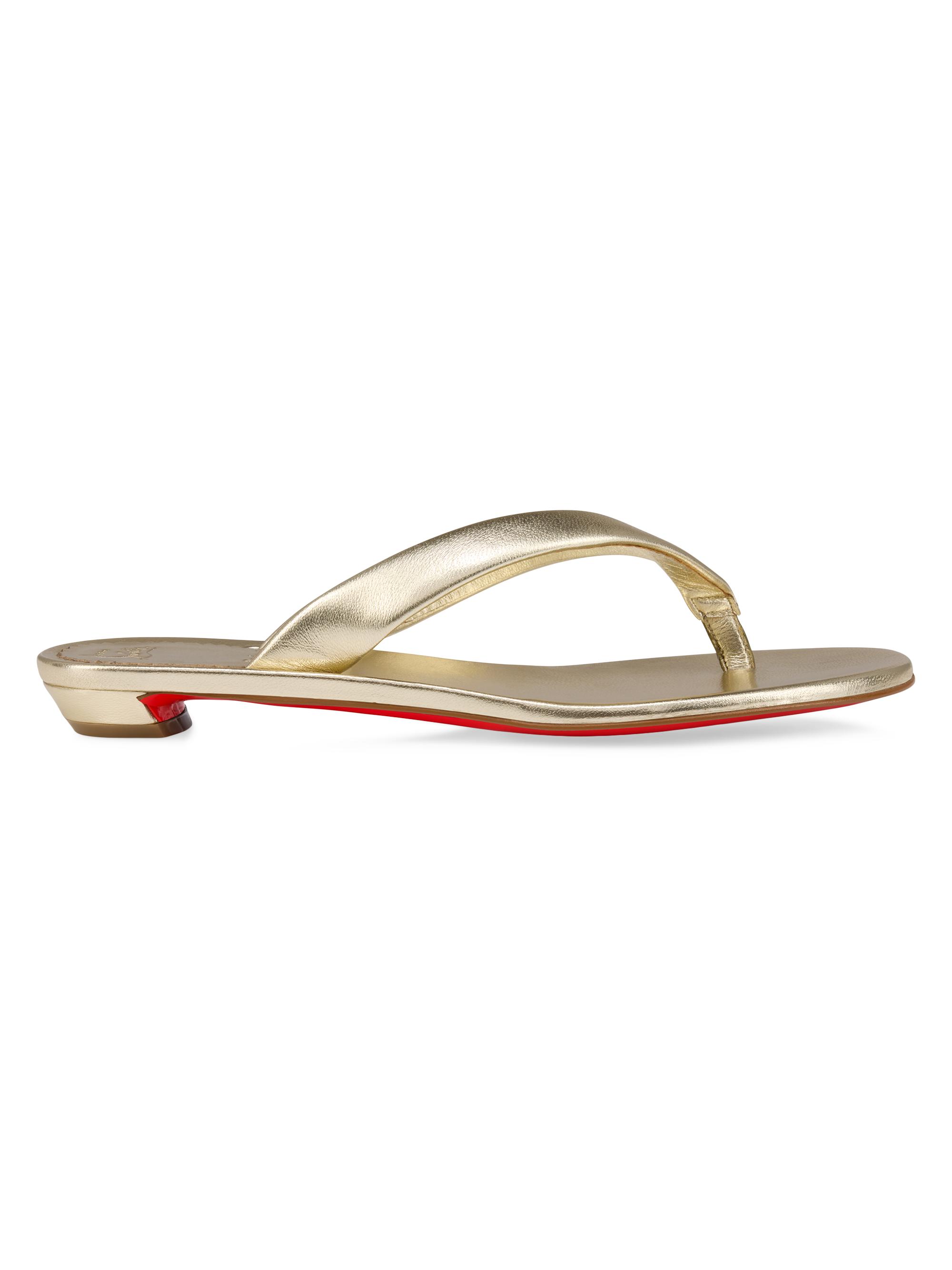 Christian Louboutin Women's Miss Z Thongs - Platine