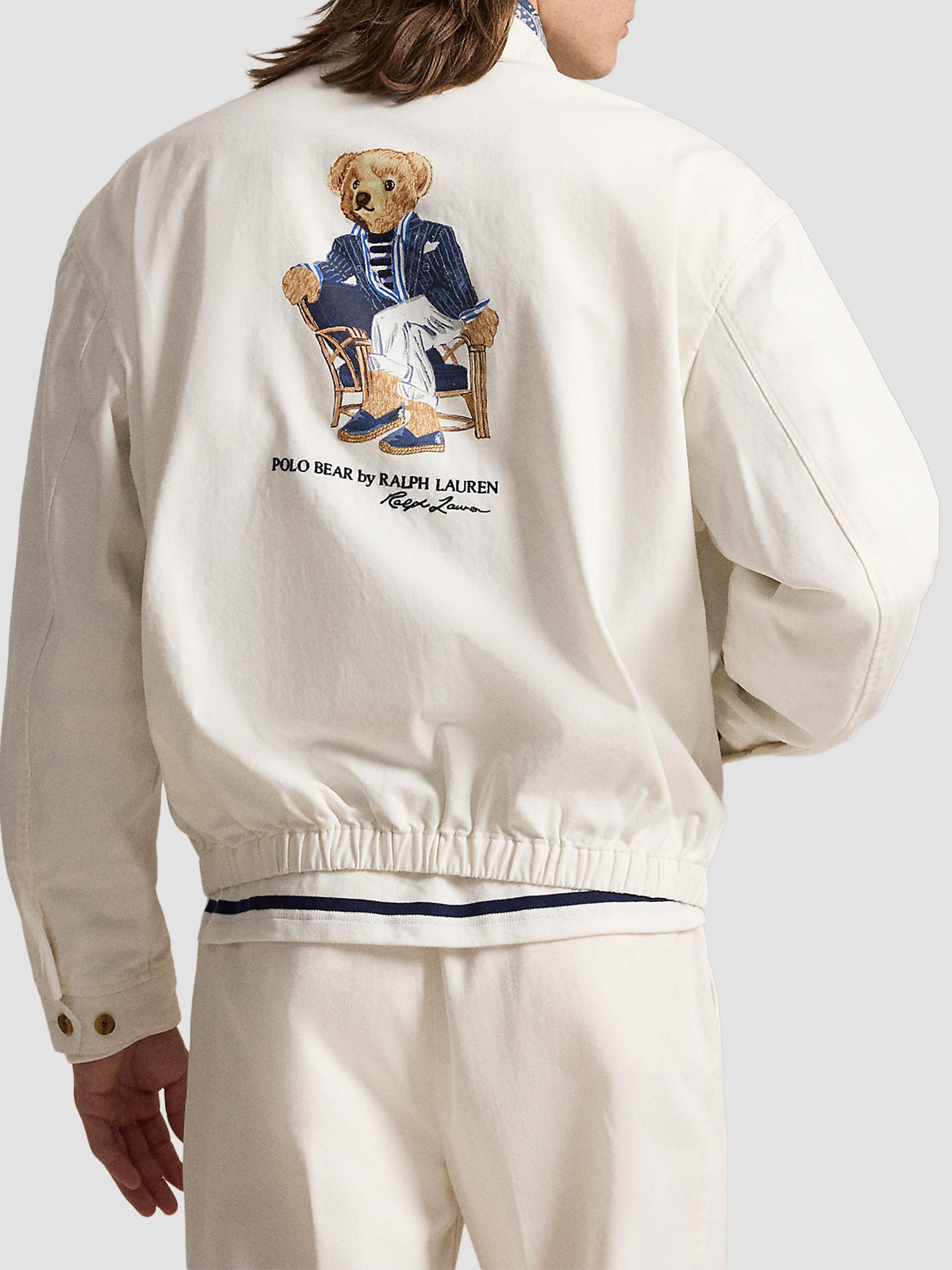 Polo Ralph Lauren Men's Polo Bear Twill Windbreaker Jacket - Paper White | Thumbnail 3