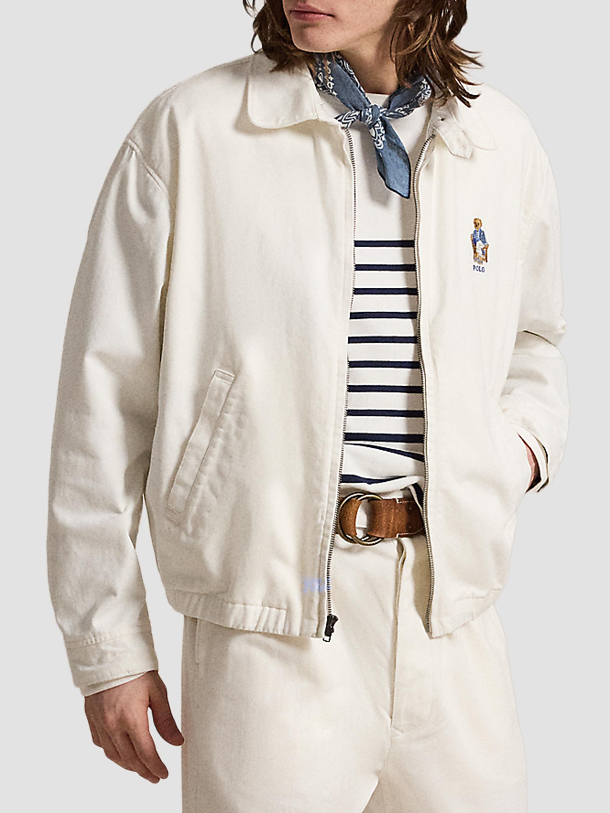 Polo Ralph Lauren Men's Polo Bear Twill Windbreaker Jacket - Paper White | Thumbnail 4