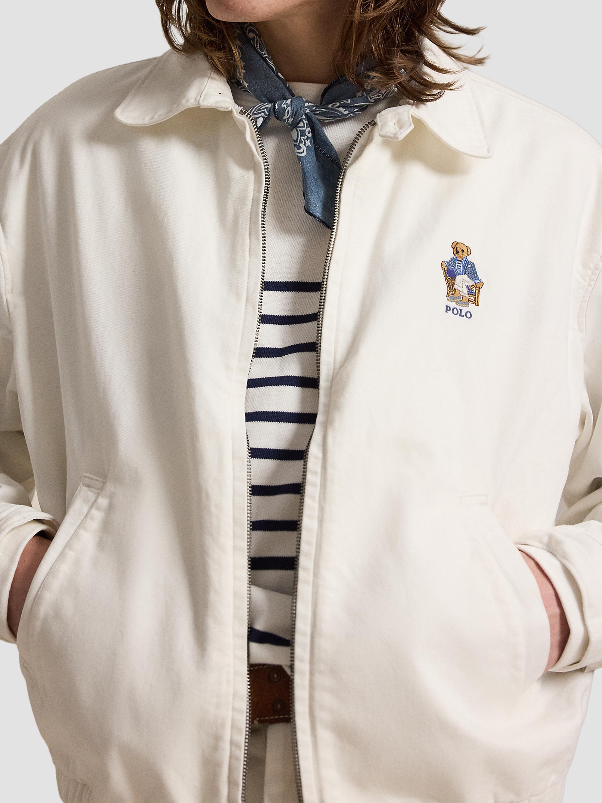 Polo Ralph Lauren Men's Polo Bear Twill Windbreaker Jacket - Paper White | Thumbnail 5