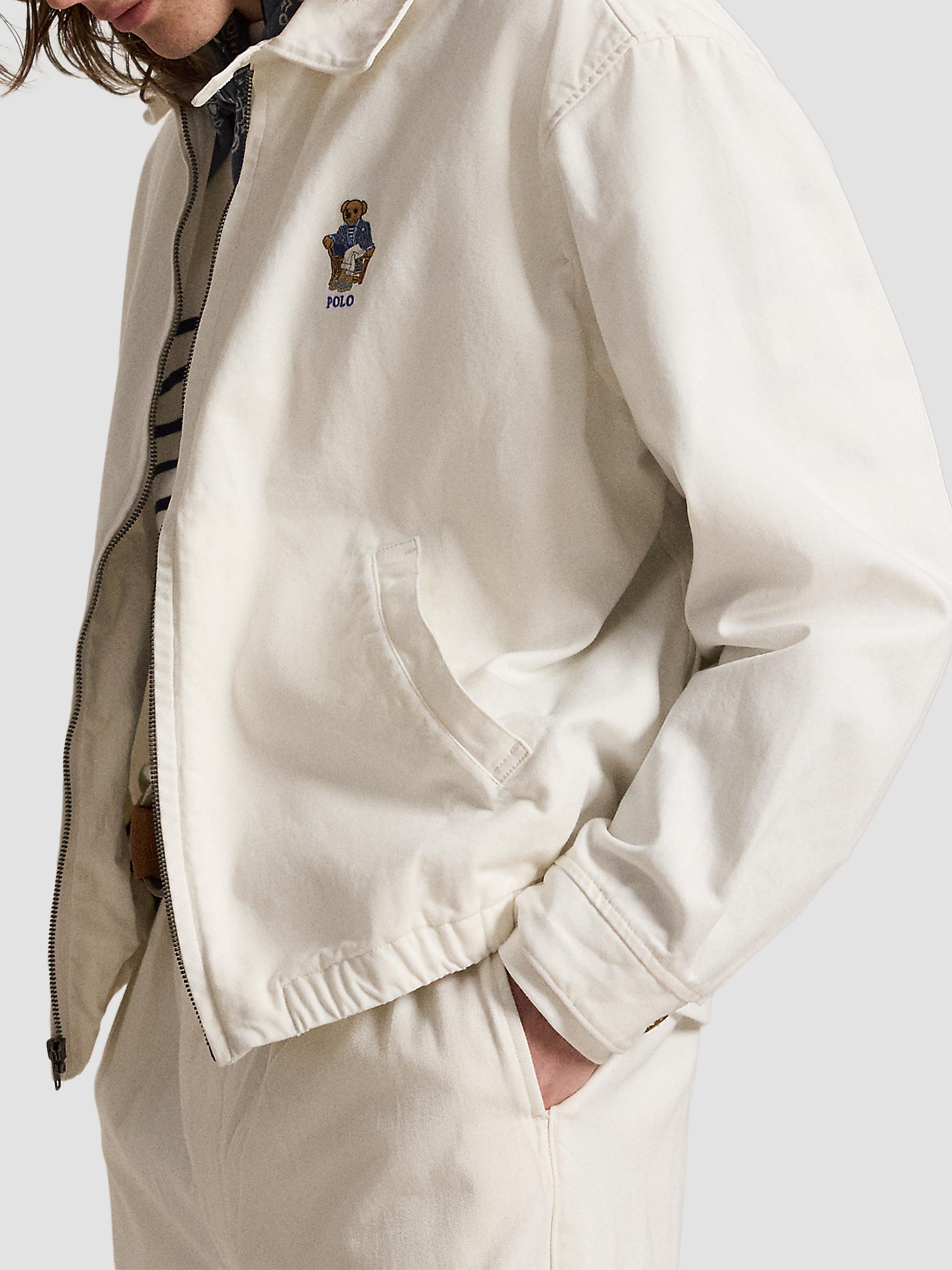 Polo Ralph Lauren Men's Polo Bear Twill Windbreaker Jacket - Paper White | Thumbnail 6