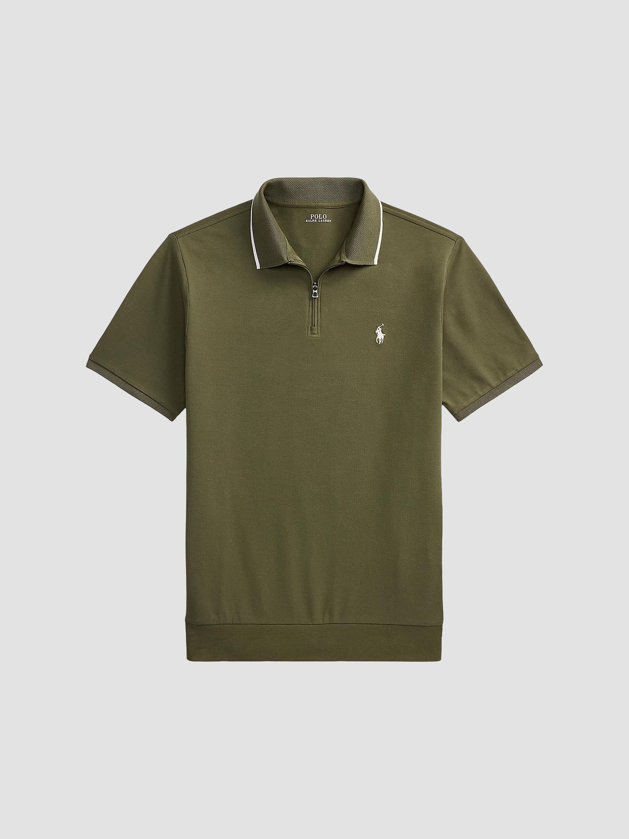 Polo Ralph Lauren Classic-Fit Stretch Mesh Zip Polo Shirt | Saks