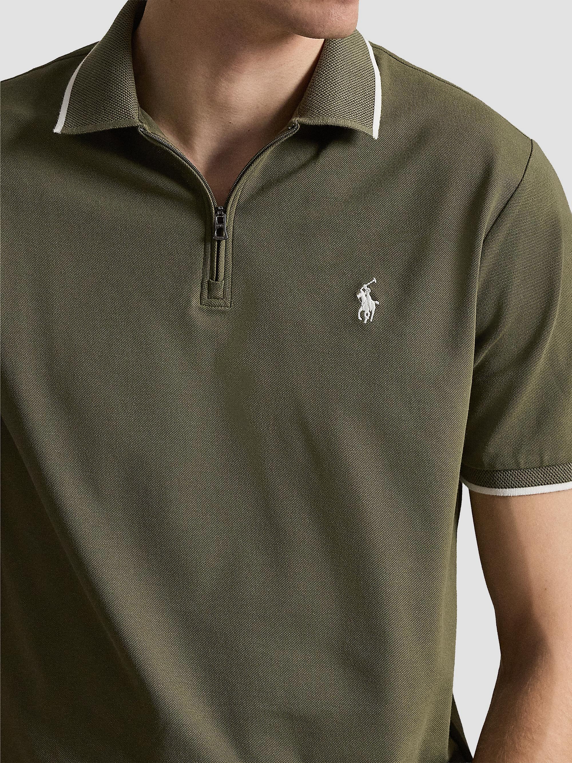 Polo Ralph Lauren Classic-Fit Stretch Mesh Zip Polo Shirt | Saks