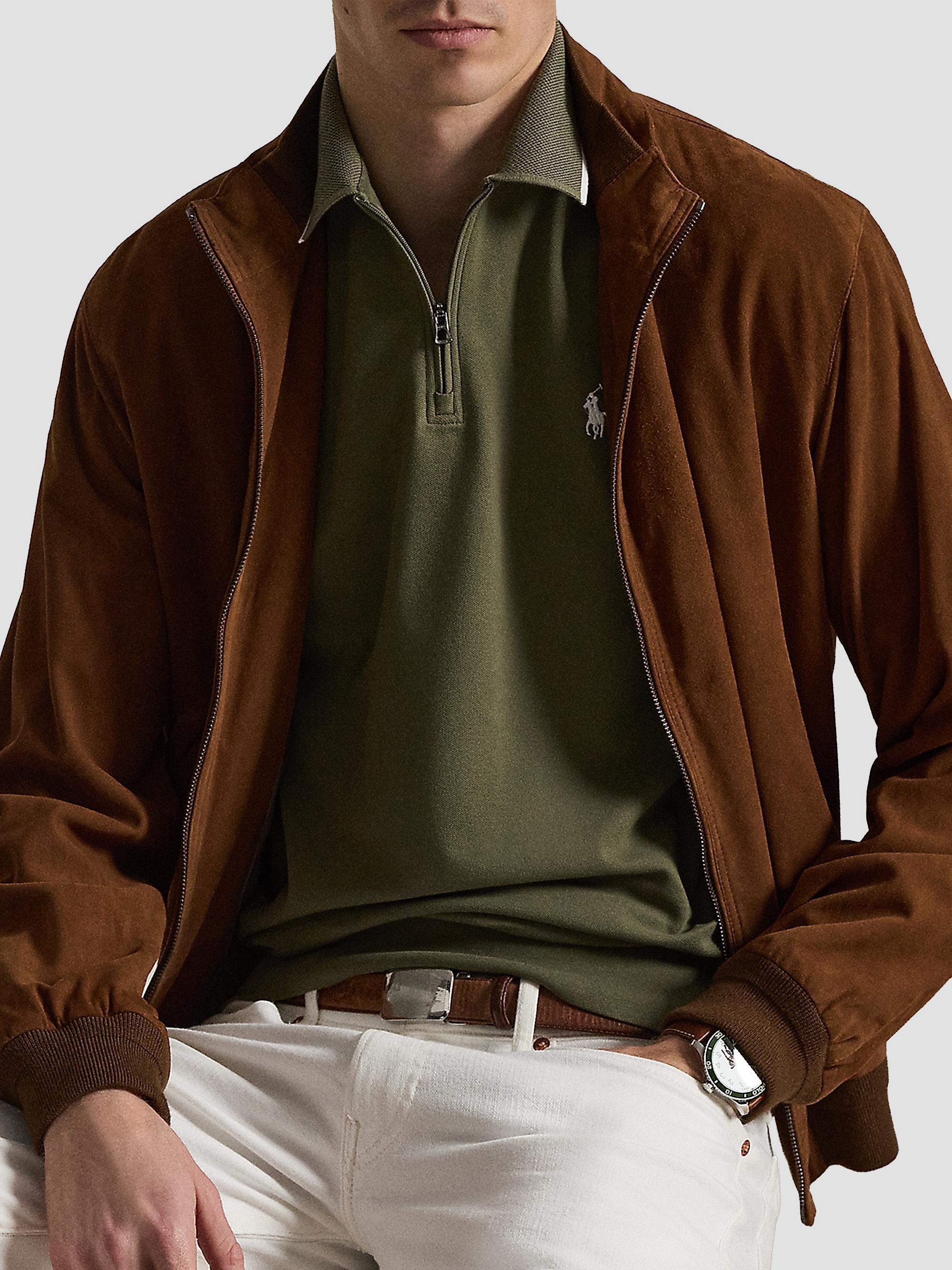 Polo Ralph Lauren Classic-Fit Stretch Mesh Zip Polo Shirt | Saks