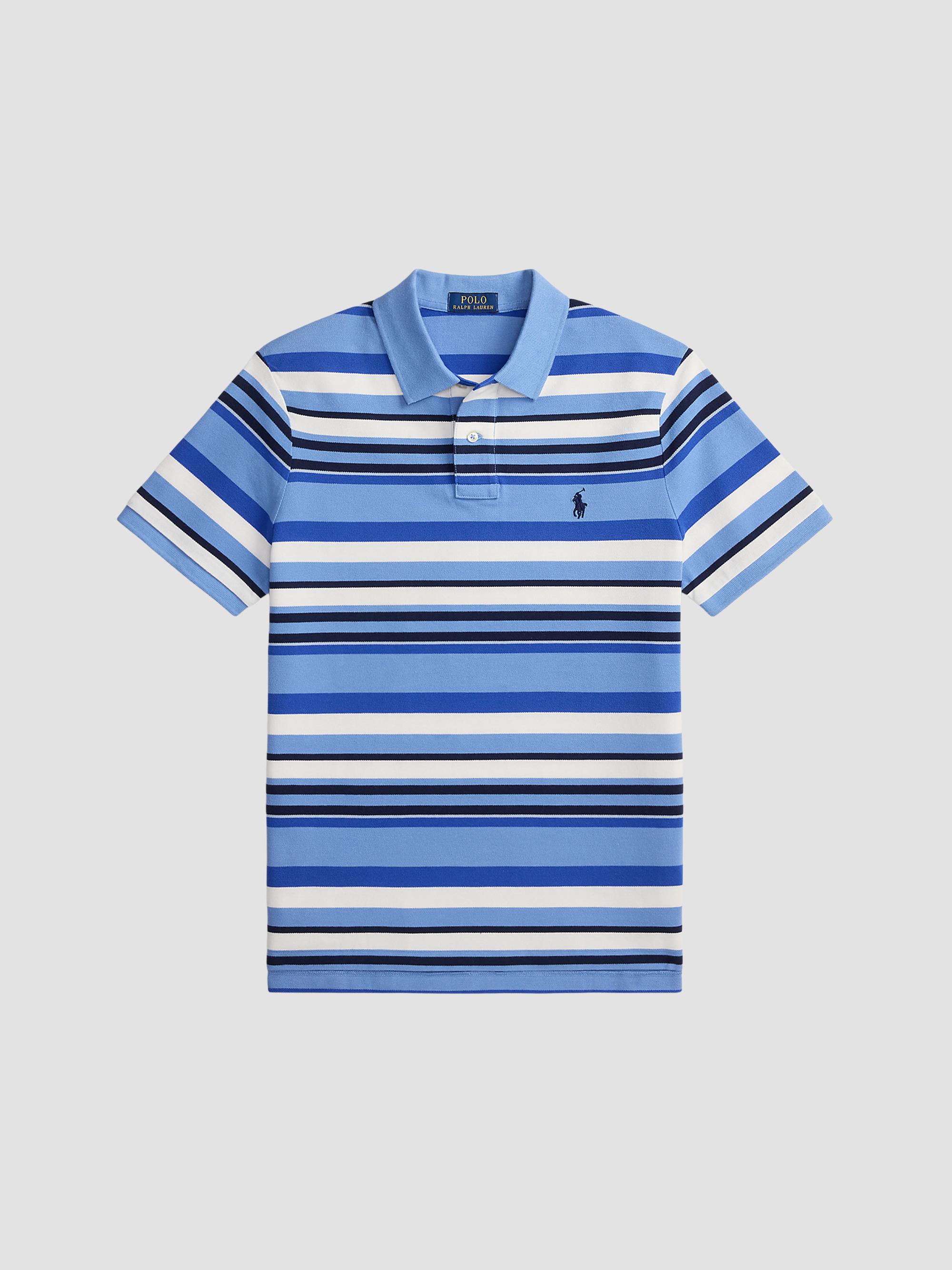 Polo Ralph Lauren Men's Striped Stretch-Cotton Knit Polo Shirt - Bristol Blue Multi | Thumbnail 7
