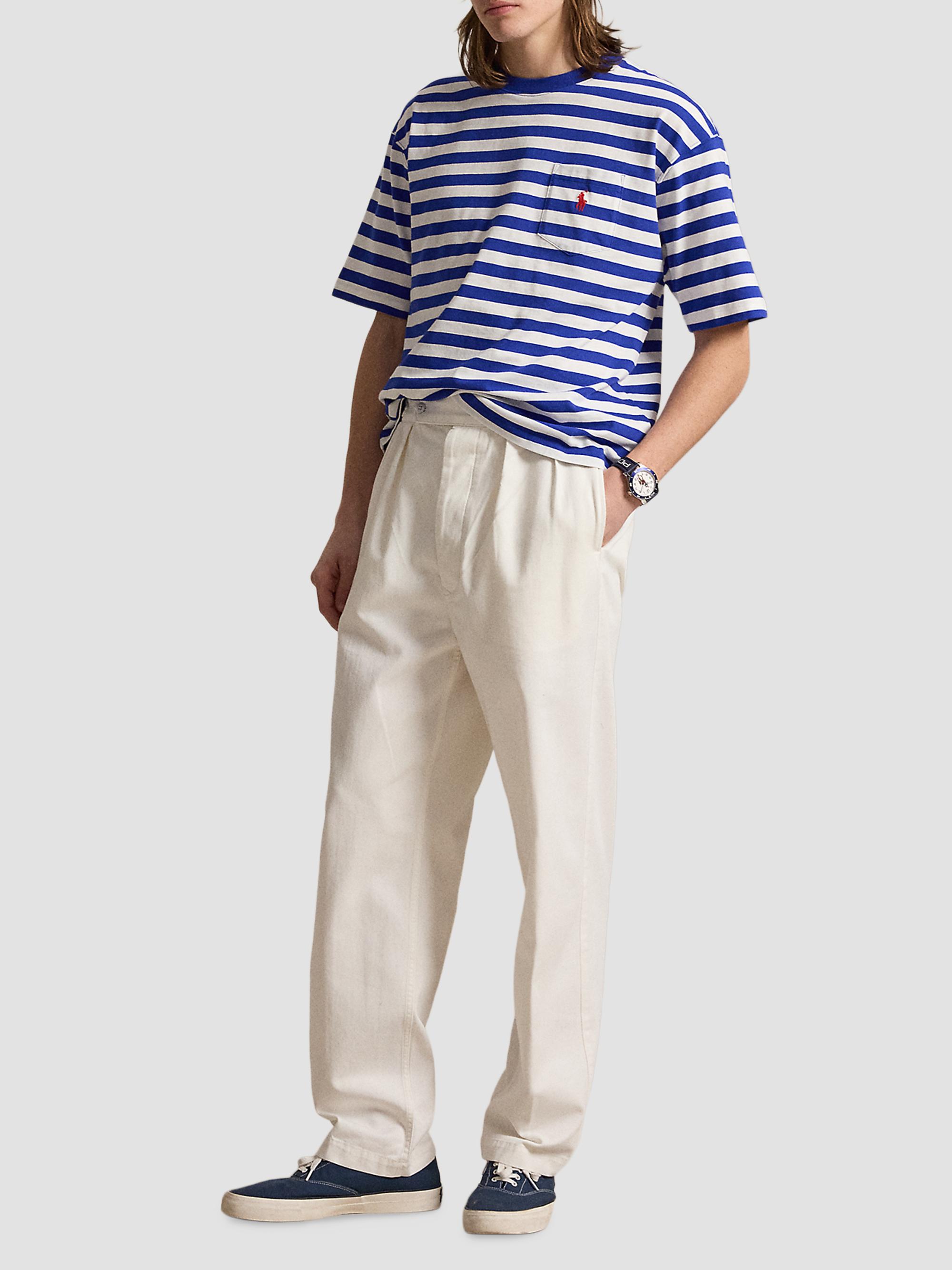 Polo Ralph Lauren Men's Striped Cotton Jersey T-Shirt - Rugby Royal White | Thumbnail 2