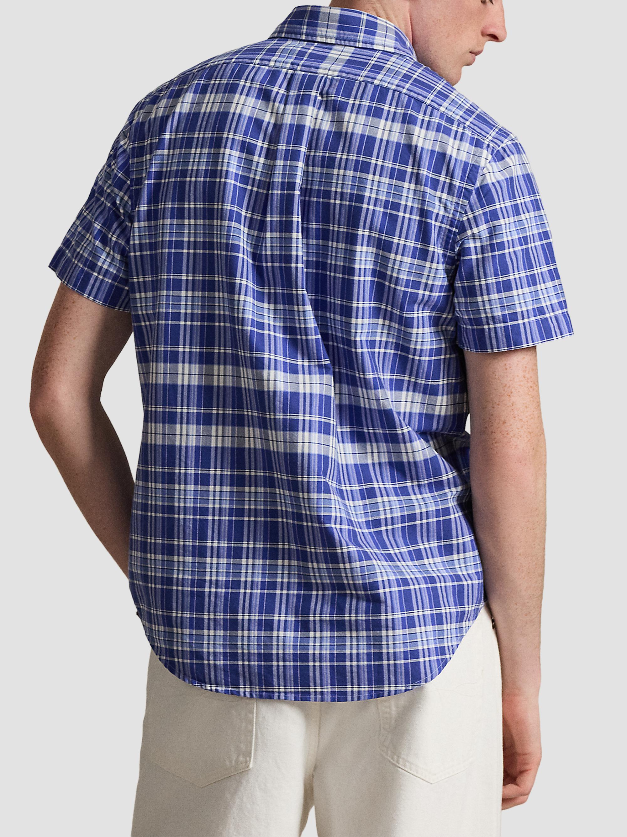 Polo Ralph Lauren Men's Classic-Fit Plaid Short-Sleeve Oxford Shirt - Blue White Multi | Thumbnail 3