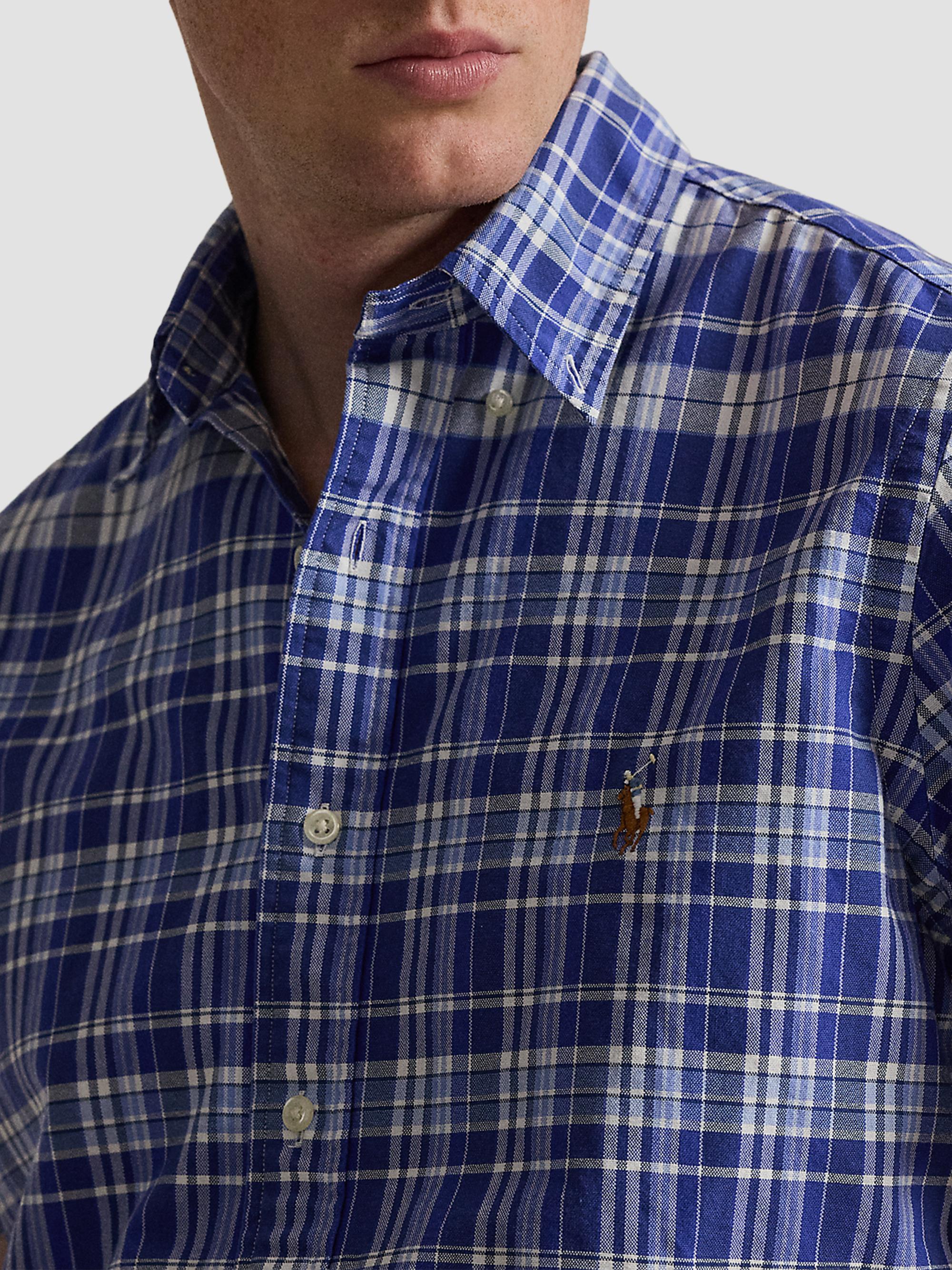 Polo Ralph Lauren Men's Classic-Fit Plaid Short-Sleeve Oxford Shirt - Blue White Multi | Thumbnail 5