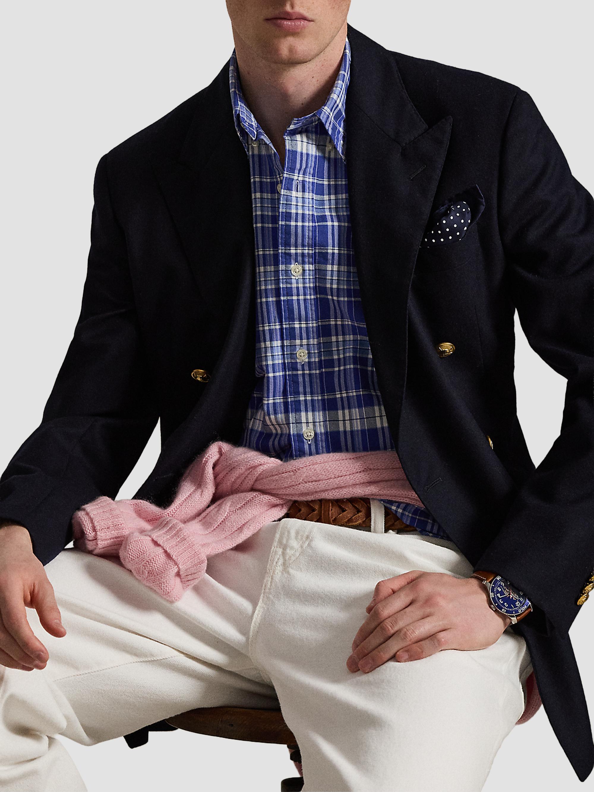 Polo Ralph Lauren Men's Classic-Fit Plaid Short-Sleeve Oxford Shirt - Blue White Multi | Thumbnail 6