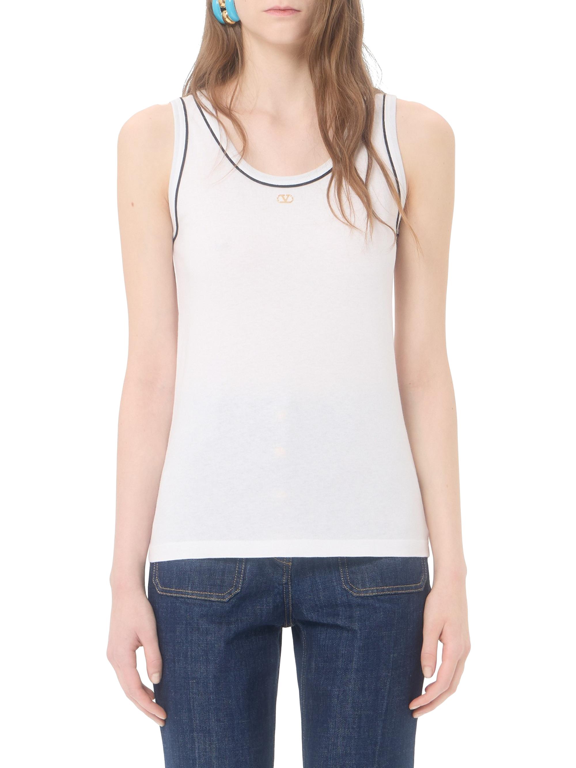 Valentino Garavani Women's Cotton Jersey Top - White | Thumbnail 3