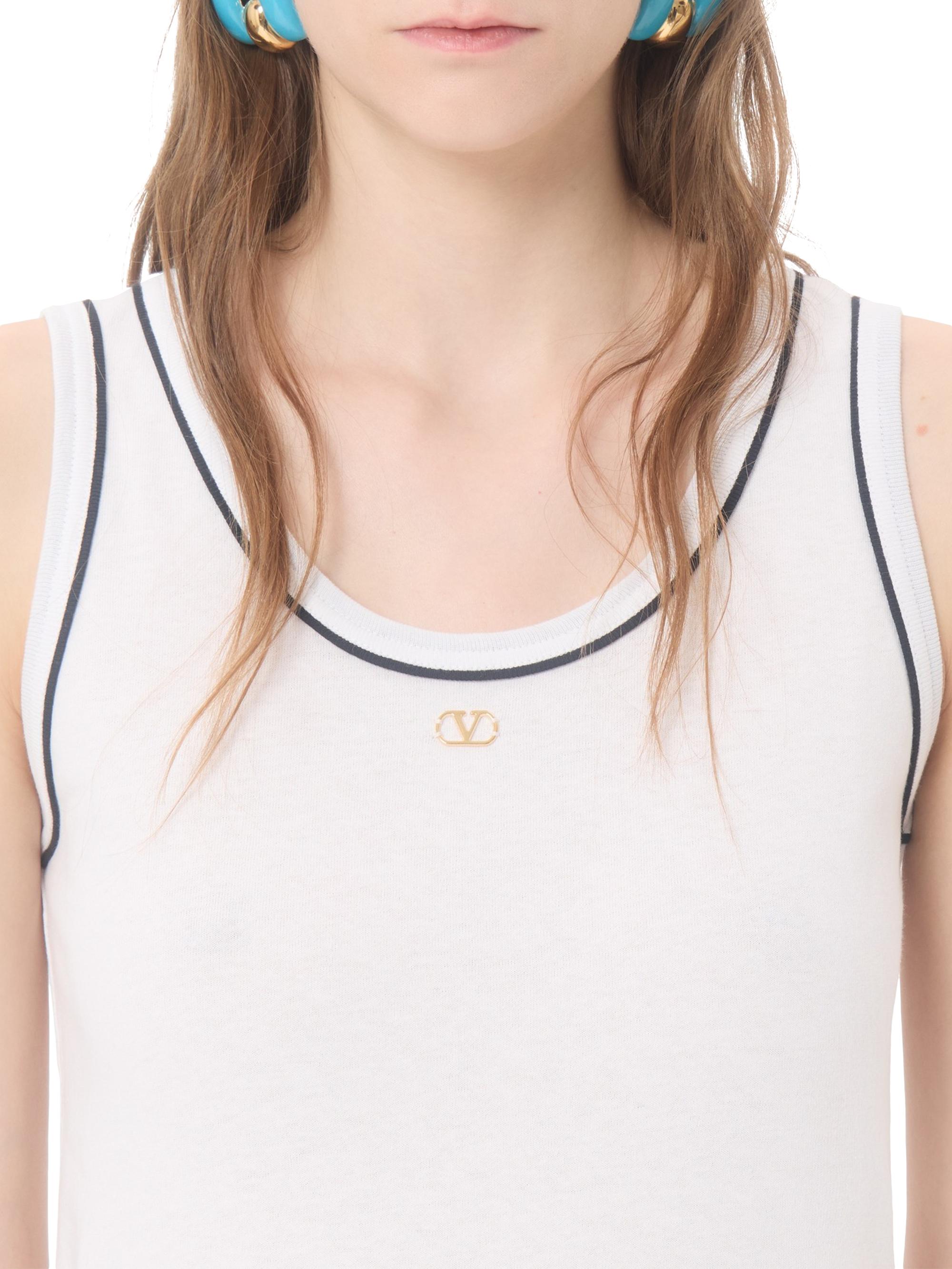 Valentino Garavani Women's Cotton Jersey Top - White | Thumbnail 6