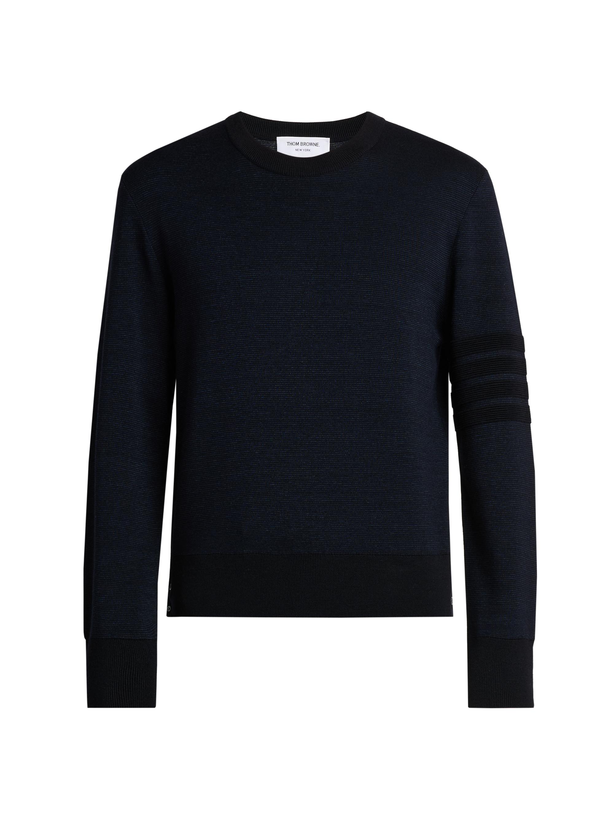 Thom Browne 4-Bar Stripe Virgin Wool Half-Zip Sweater | Saks Fifth