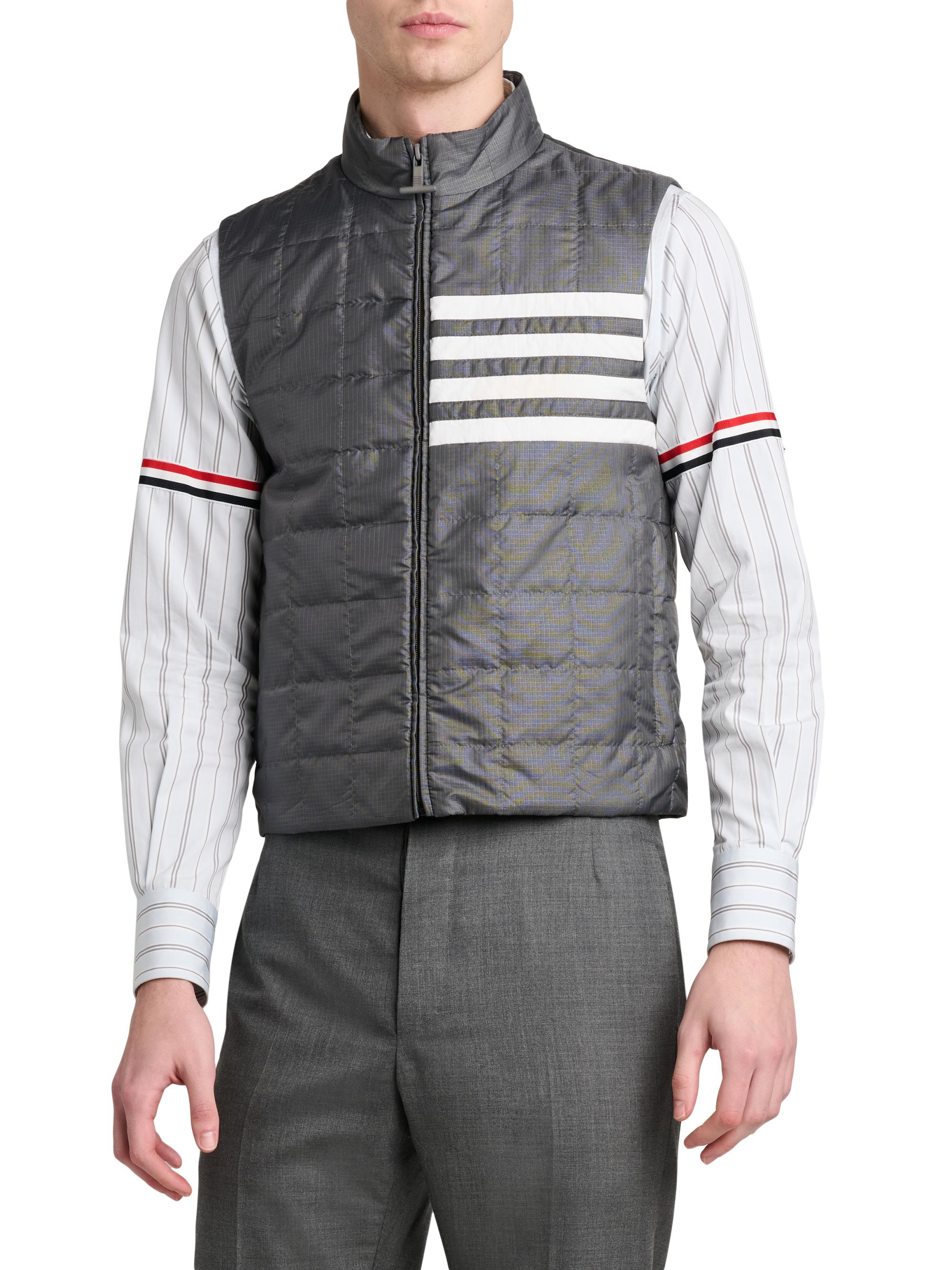 Thom Browne 4-Bar Shiny Ripstop Liner Vest | Saks Fifth Avenue