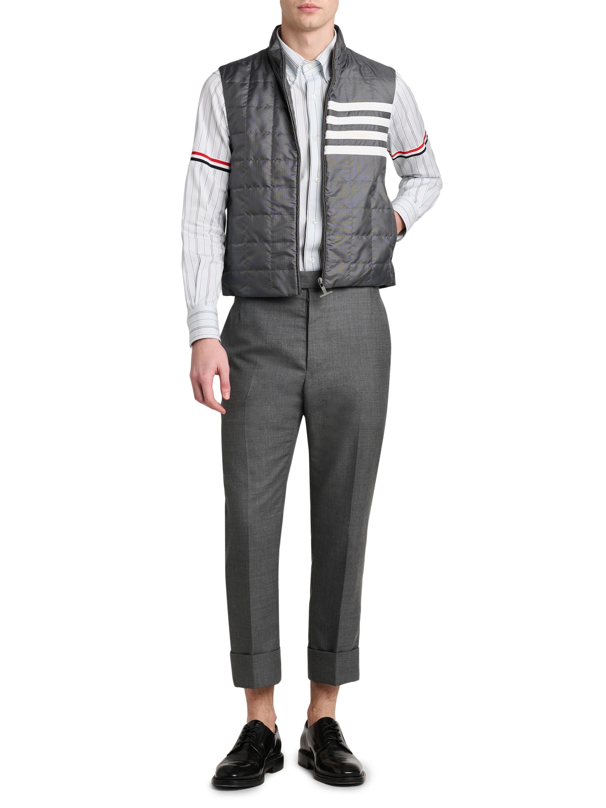 Thom Browne 4-Bar Shiny Ripstop Liner Vest | Saks Fifth Avenue