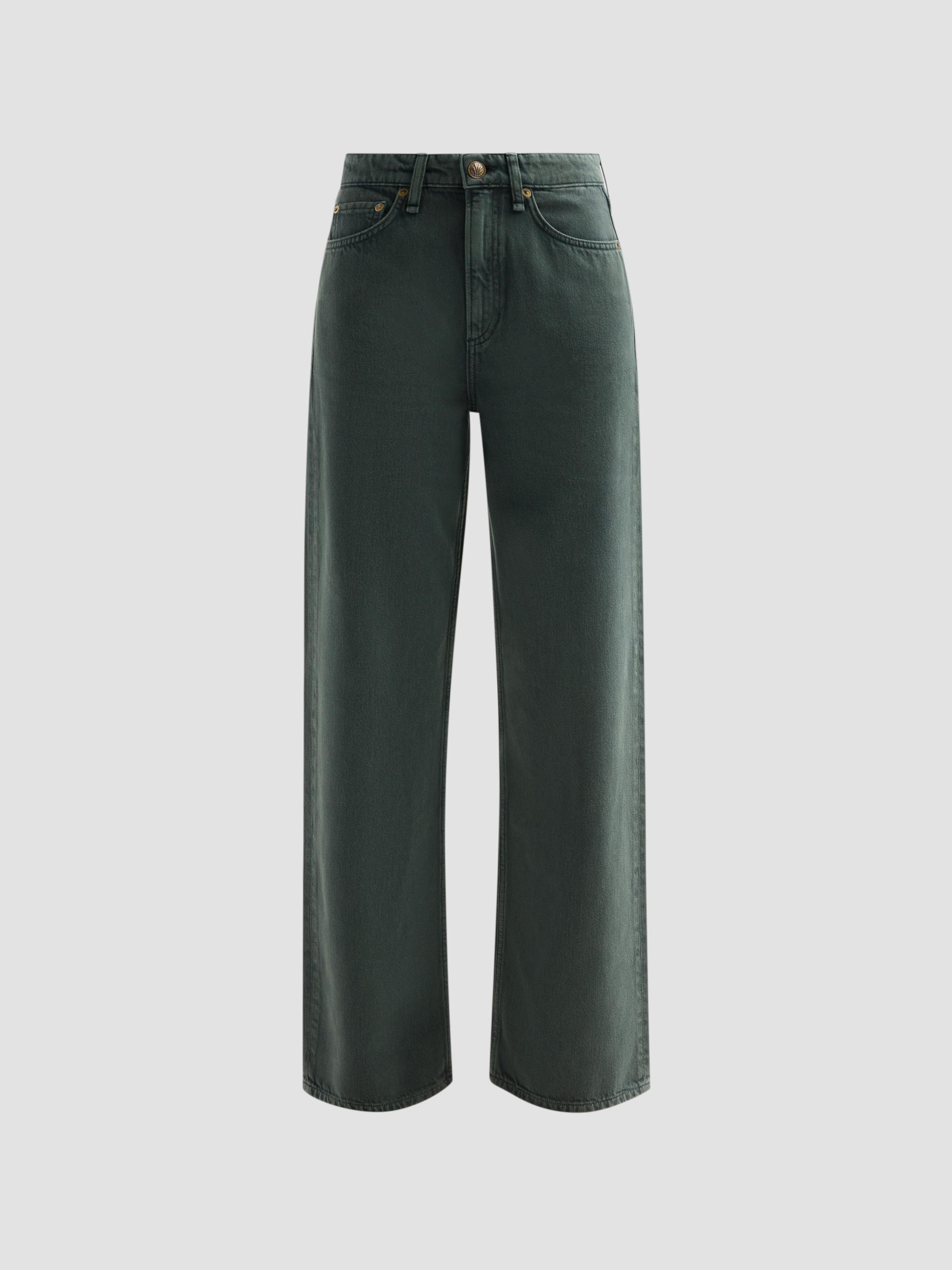 rag & bone Women's Logan Wide-Leg Jeans - Forest Green Stone