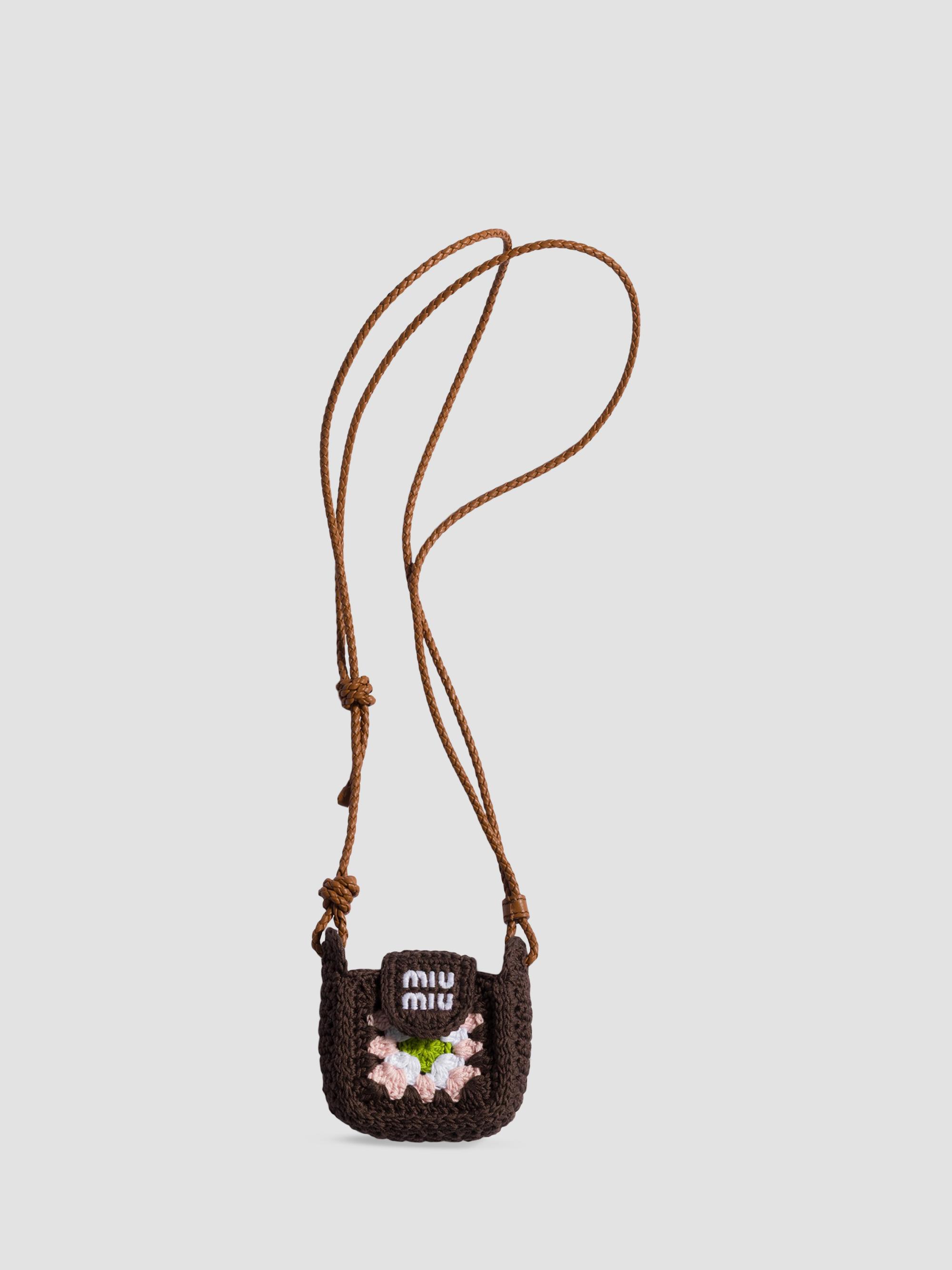 Miu Miu Women's Crochet Earbud Pouch - Brown | Thumbnail 4