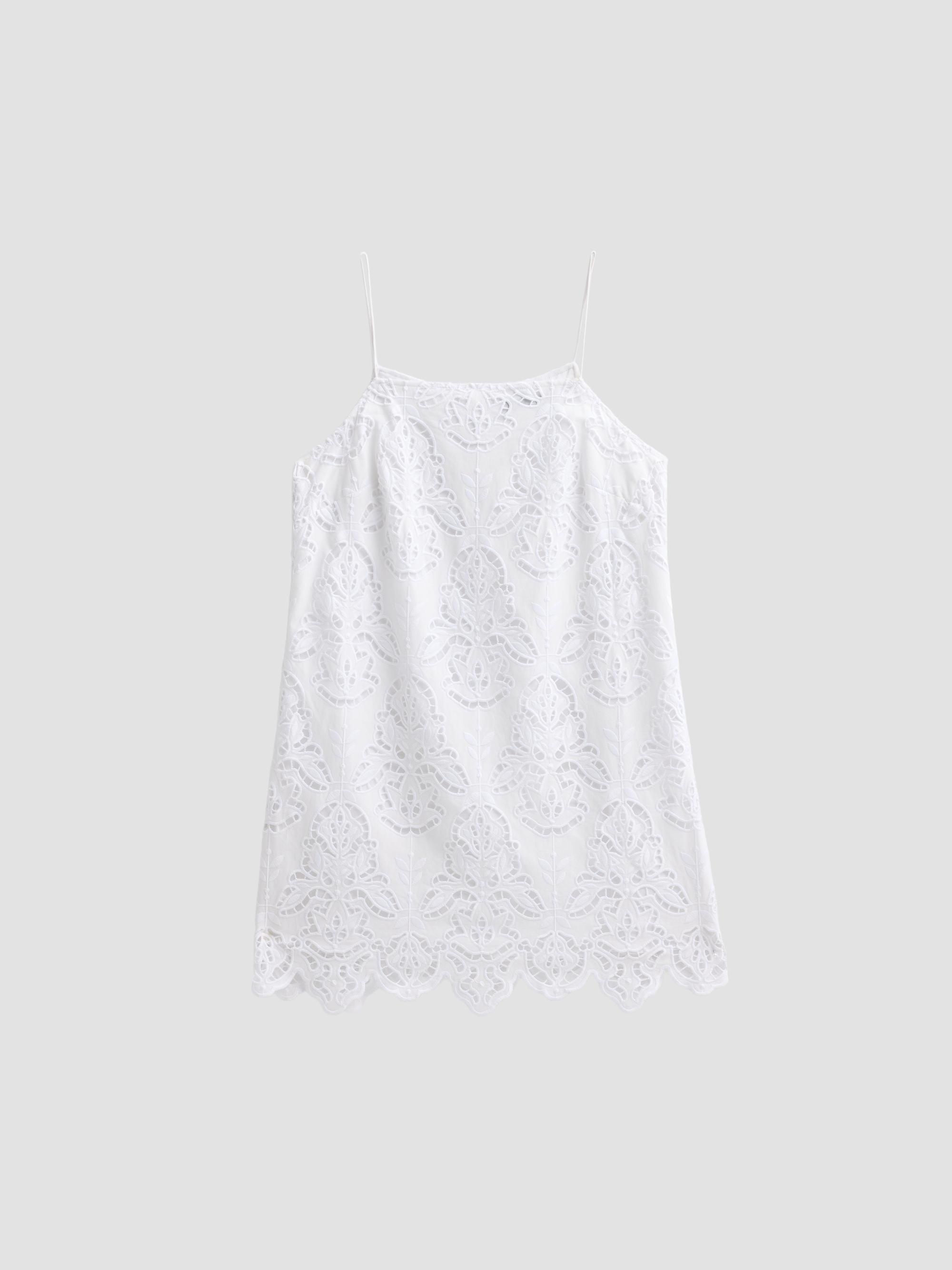 Toccin Women's Olivera Lace Cotton Shift Mini Dress - Optic | Thumbnail 6