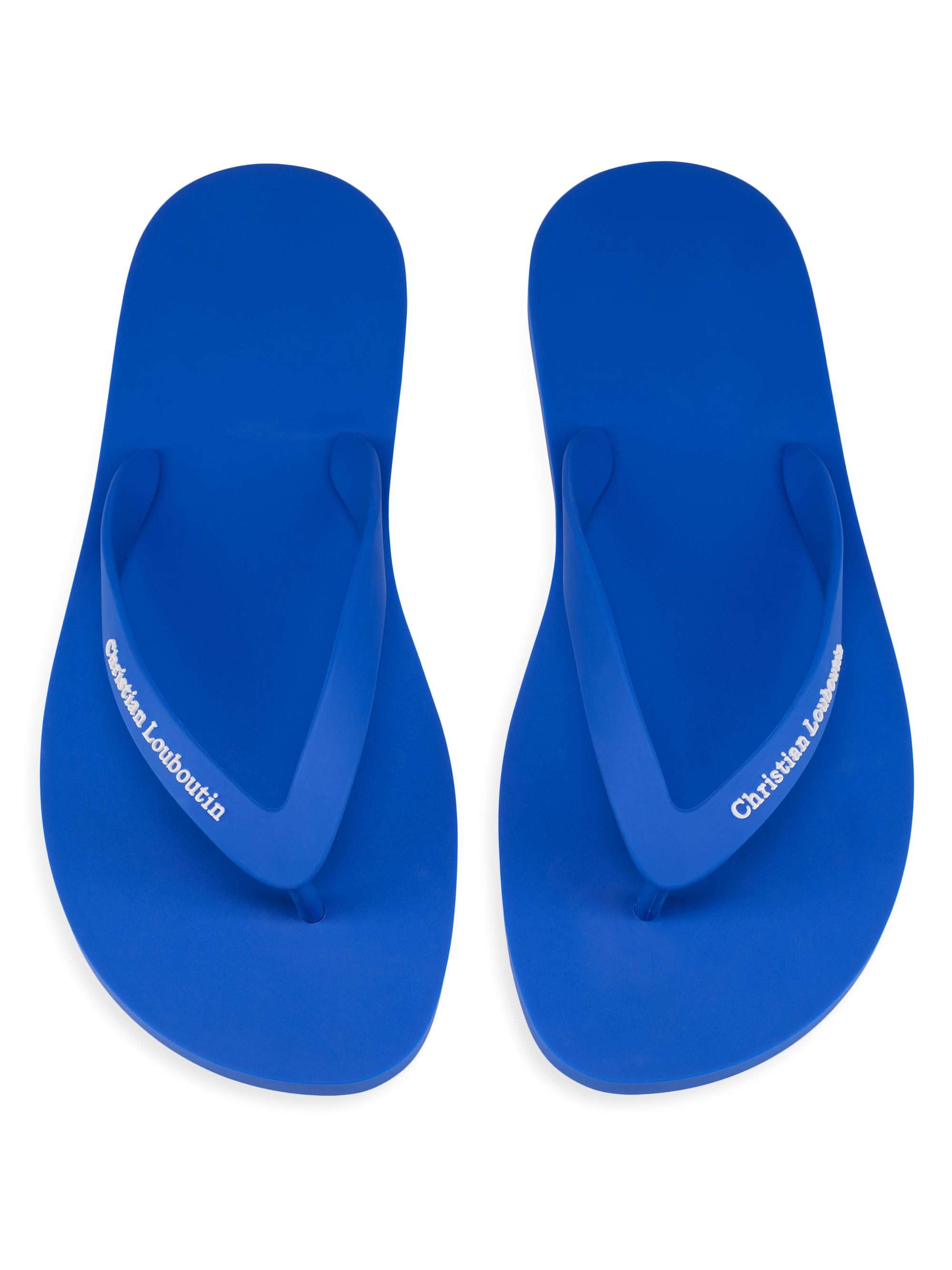 Christian Louboutin Men's Summer Rubber Thong Sandals - Azurite | Thumbnail 4
