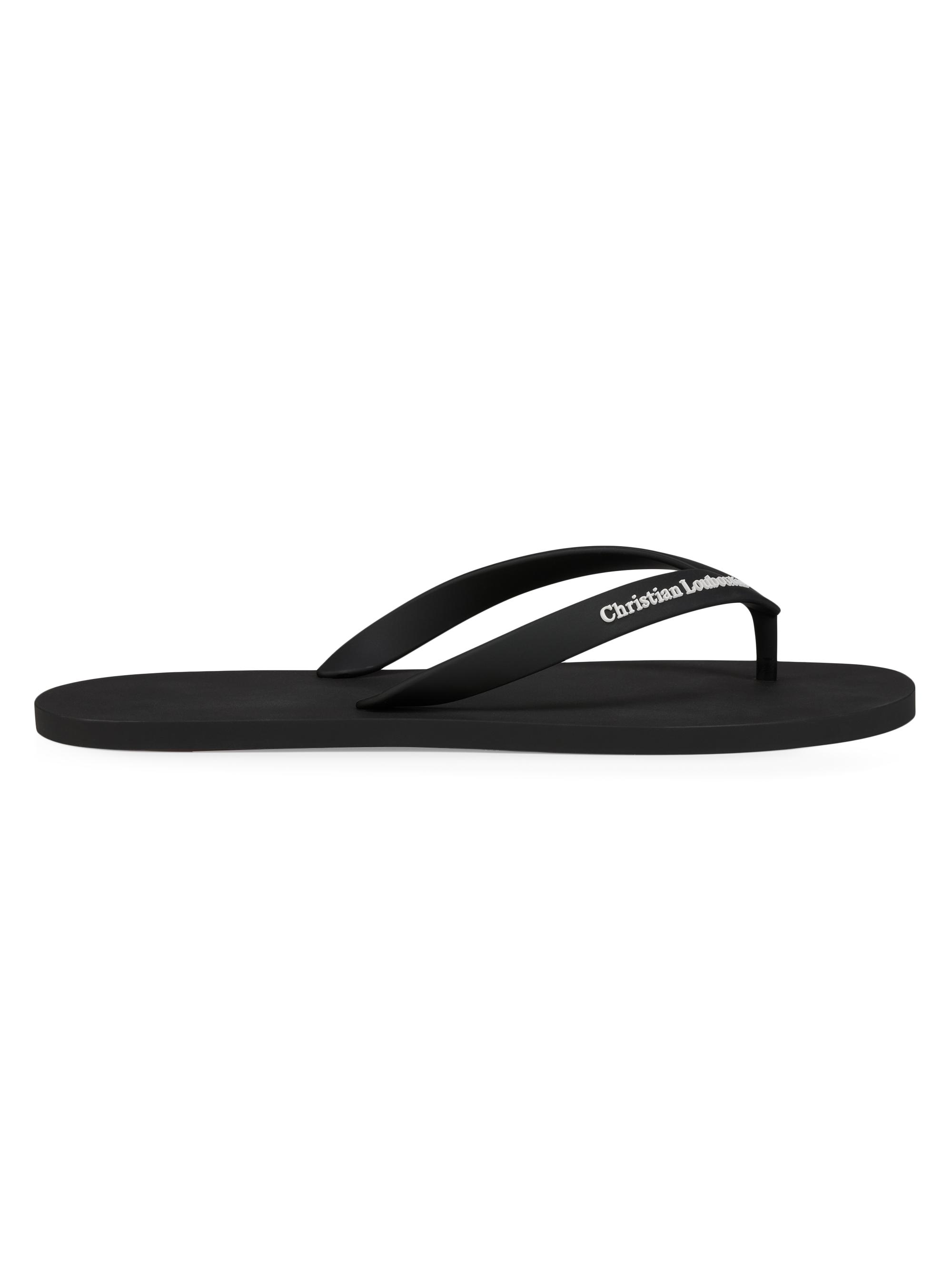 Christian Louboutin Men's Summer Rubber Thong Sandals - Black - Women's Shoes