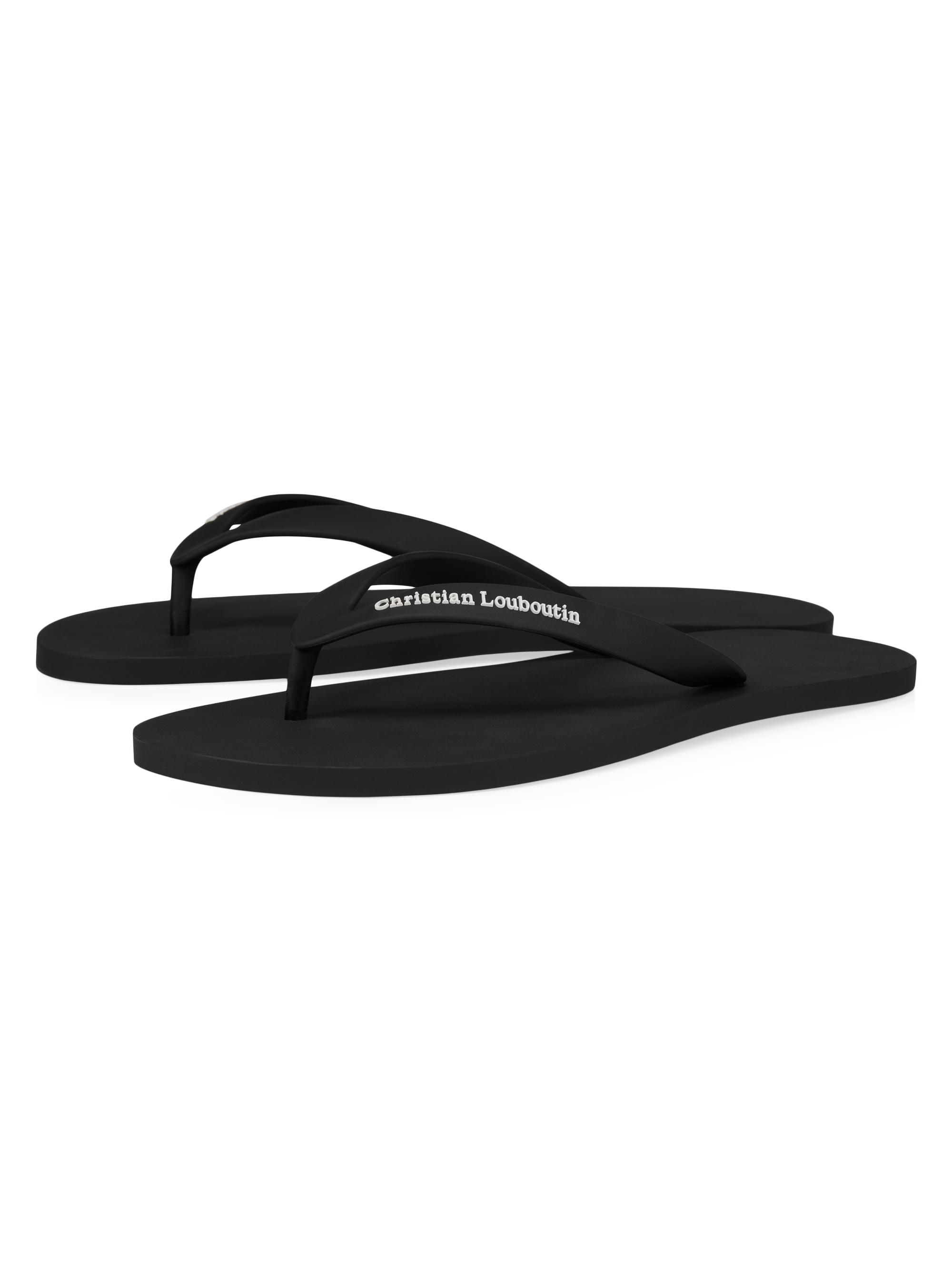 Christian Louboutin Men's Summer Rubber Thong Sandals - Black | Thumbnail 2