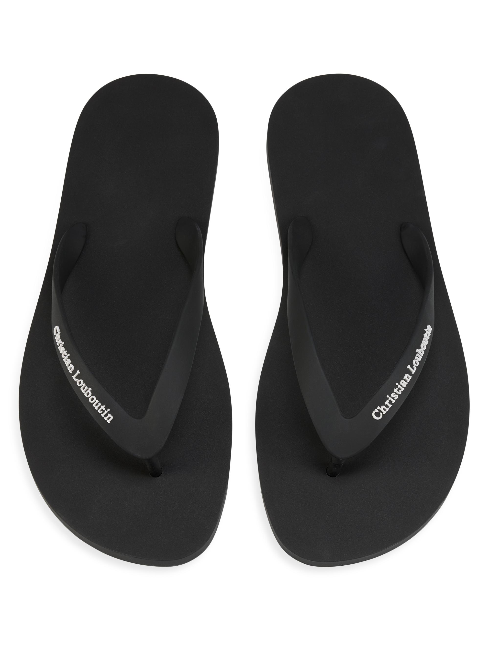 Christian Louboutin Men's Summer Rubber Thong Sandals - Black | Thumbnail 4