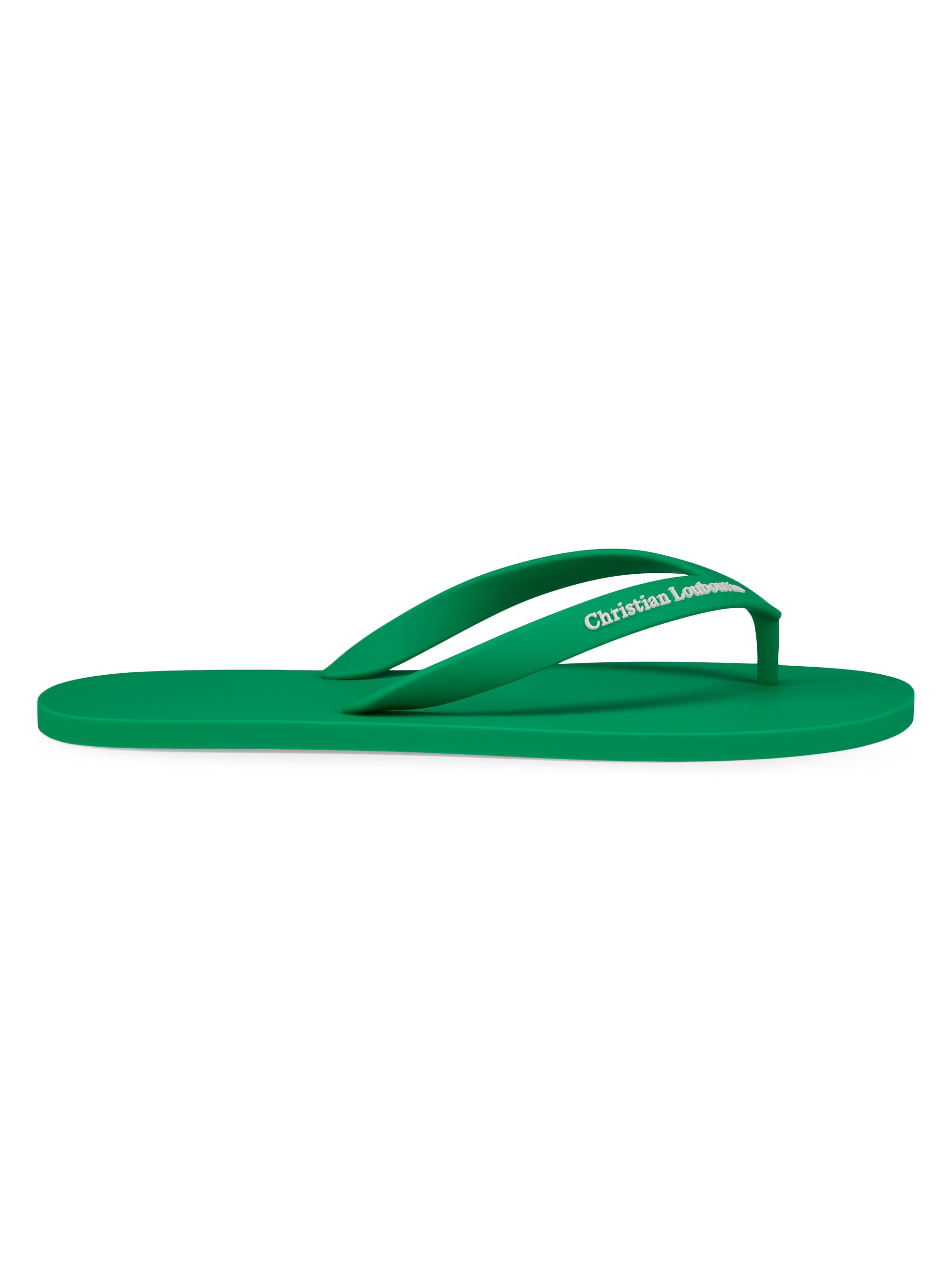 Christian Louboutin Men's Summer Rubber Thong Sandals - Primary Green - Women's Clothing