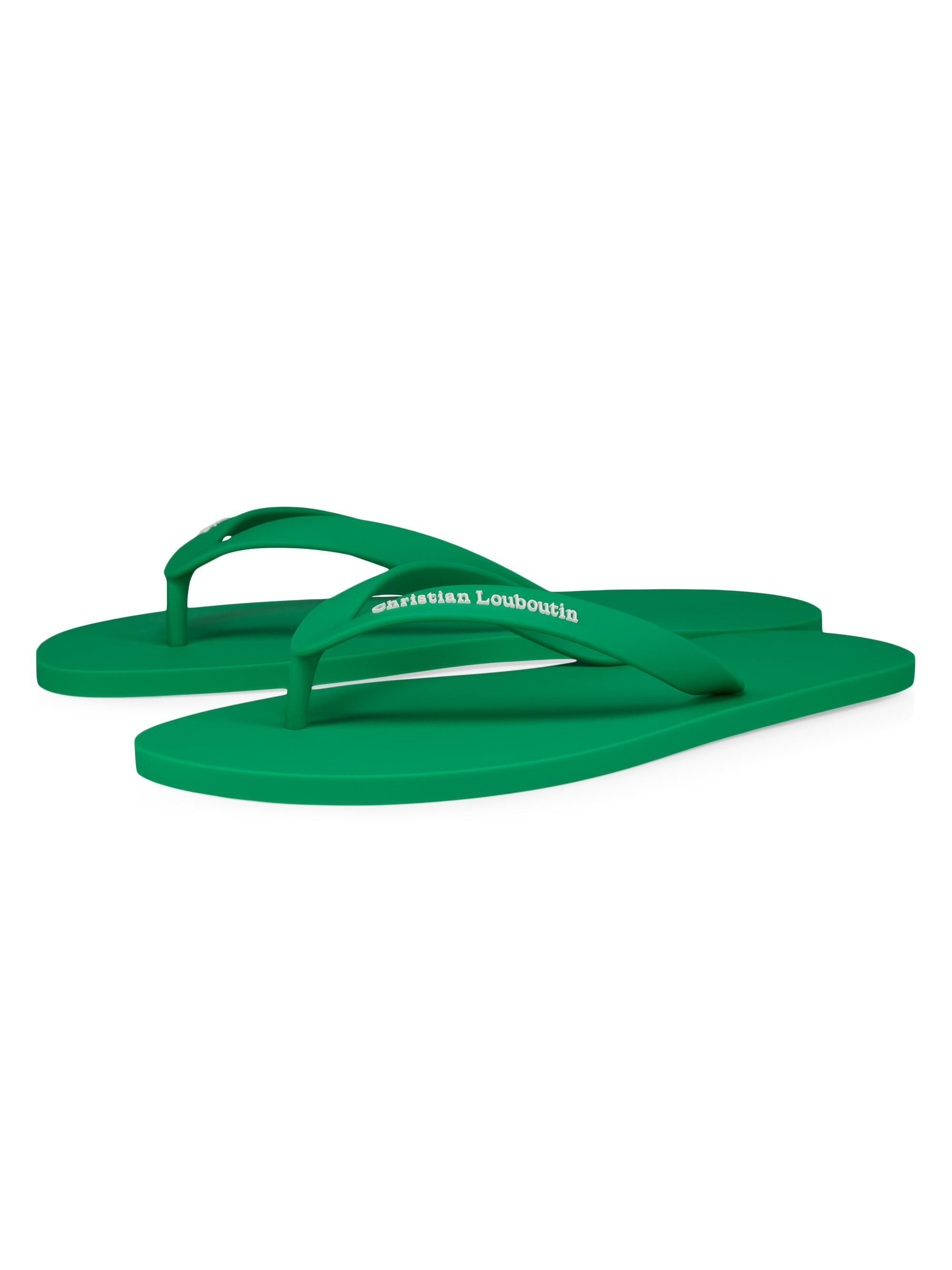 Christian Louboutin Men's Summer Rubber Thong Sandals - Primary Green | Thumbnail 2