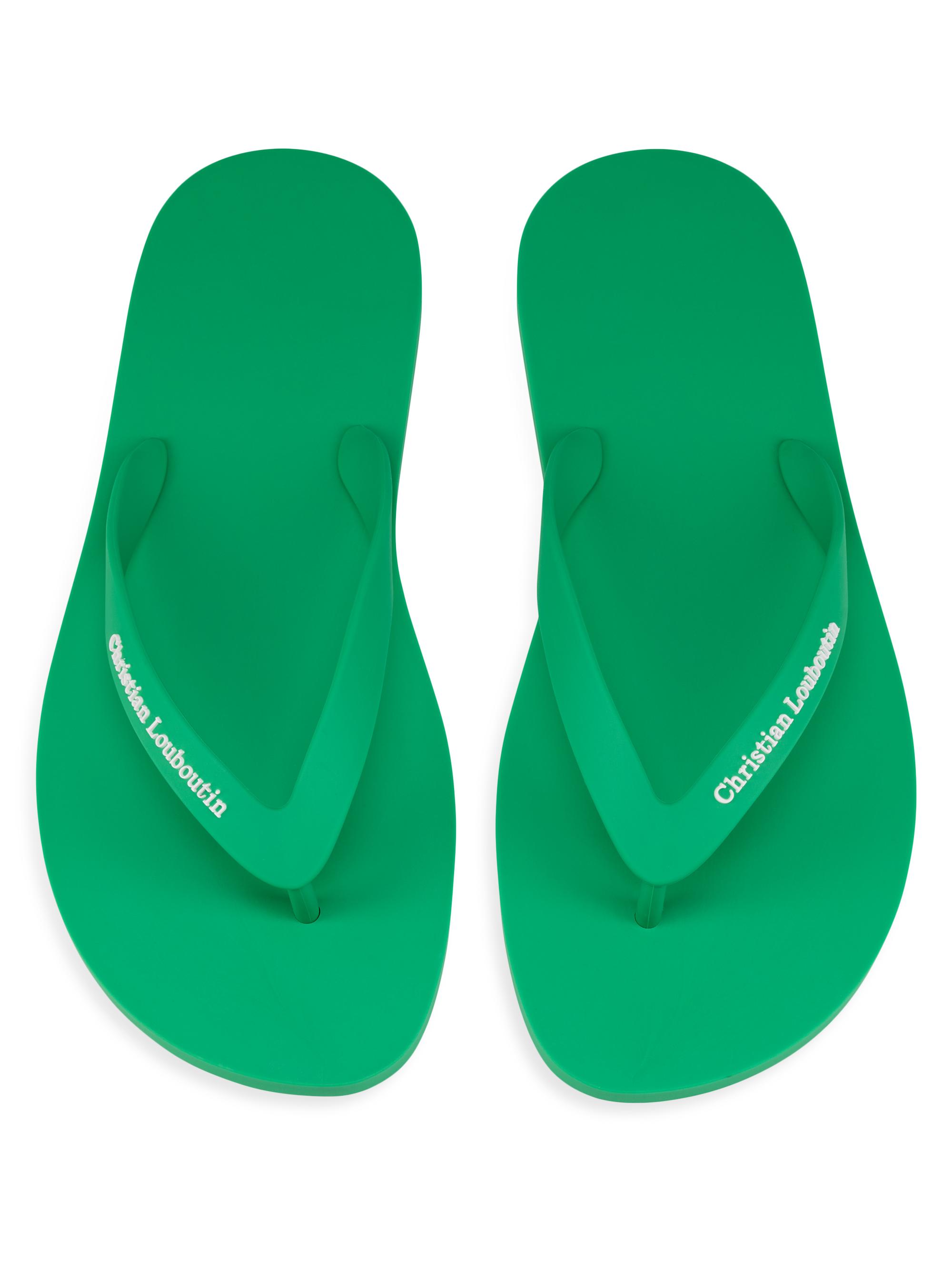 Christian Louboutin Men's Summer Rubber Thong Sandals - Primary Green | Thumbnail 4