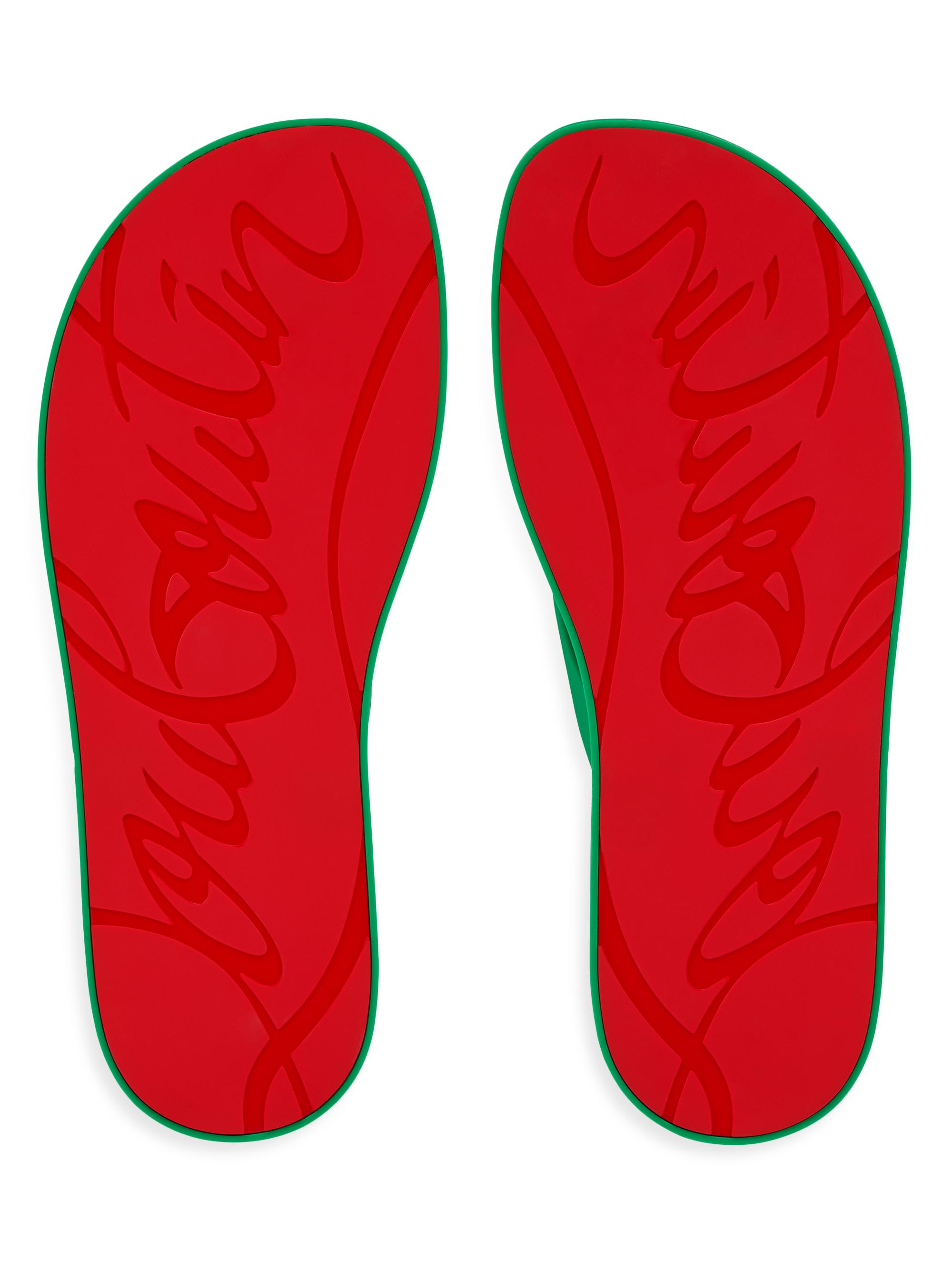 Christian Louboutin Men's Summer Rubber Thong Sandals - Primary Green | Thumbnail 5