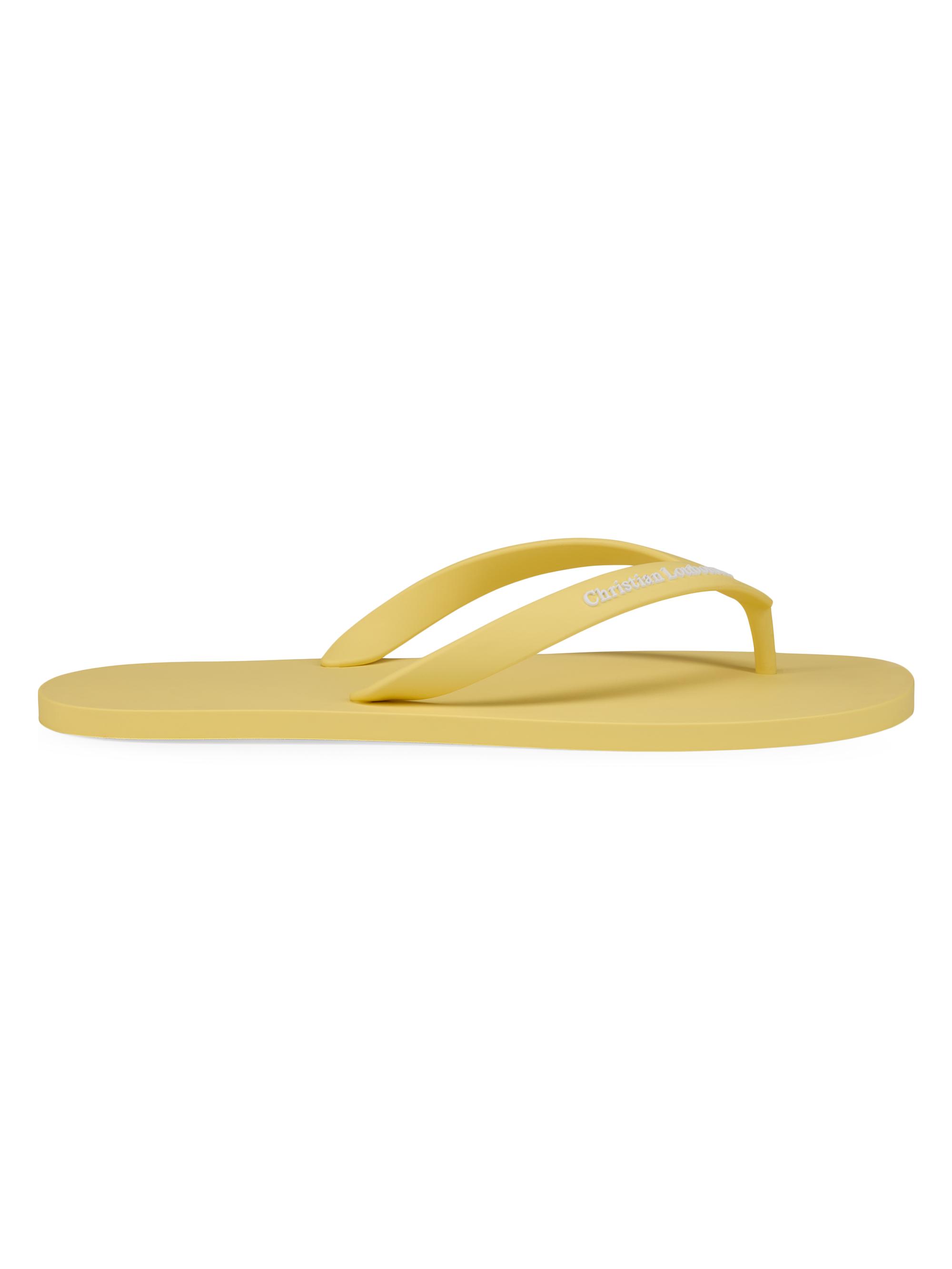 Christian Louboutin Men's Summer Rubber Thong Sandals - Vanilla